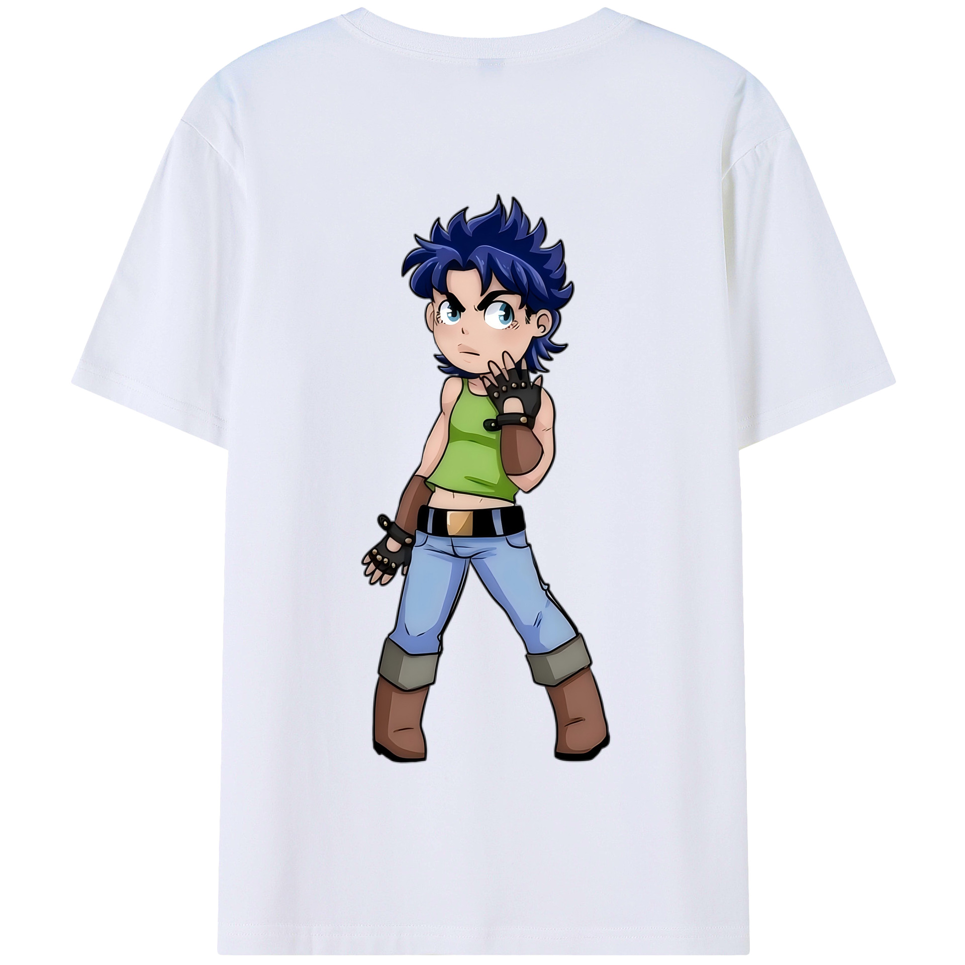 （画像用） ジョジョの奇妙な冒険 広瀨康一 JoJo's Bizarre Adventure Hirose Koichi 綿100％半袖Tシャツ（背面プリント）