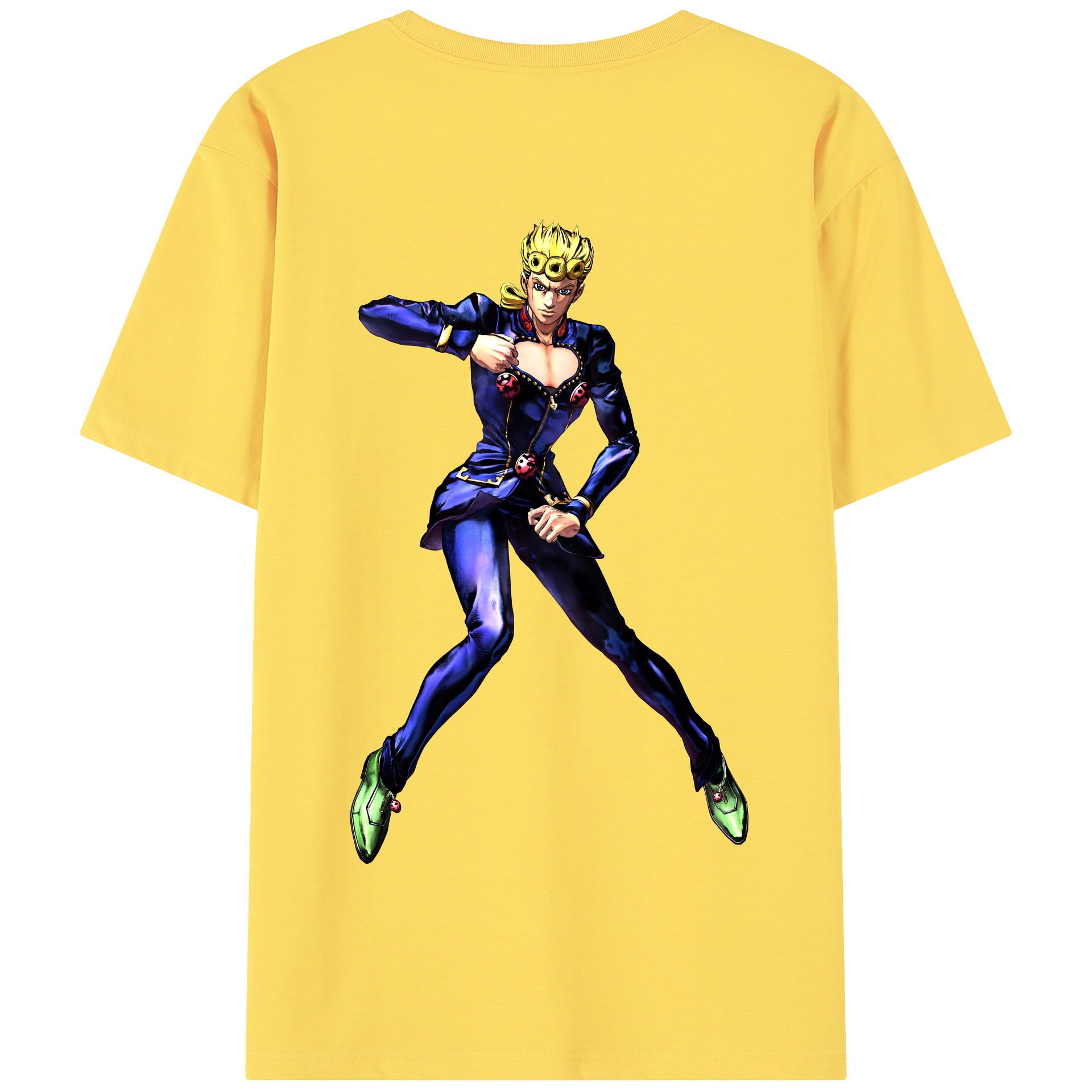 （画像用） ジョジョの奇妙な冒険 ジョルノ?ジョバァーナ JoJo's Bizarre Adventure Giorno Giovanna 綿100％半袖Tシャツ（背面プリント）