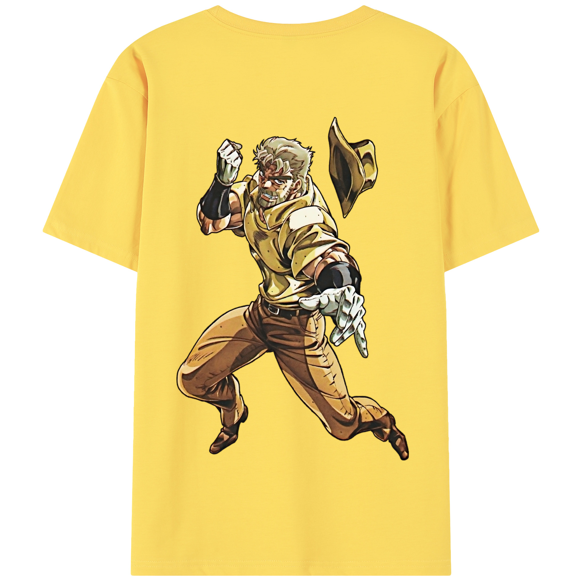 （画像用） ジョジョの奇妙な冒険 ジョセフ?ジョースター JoJo's Bizarre Adventure Joseph Joestar 綿100％半袖Tシャツ（背面プリント）