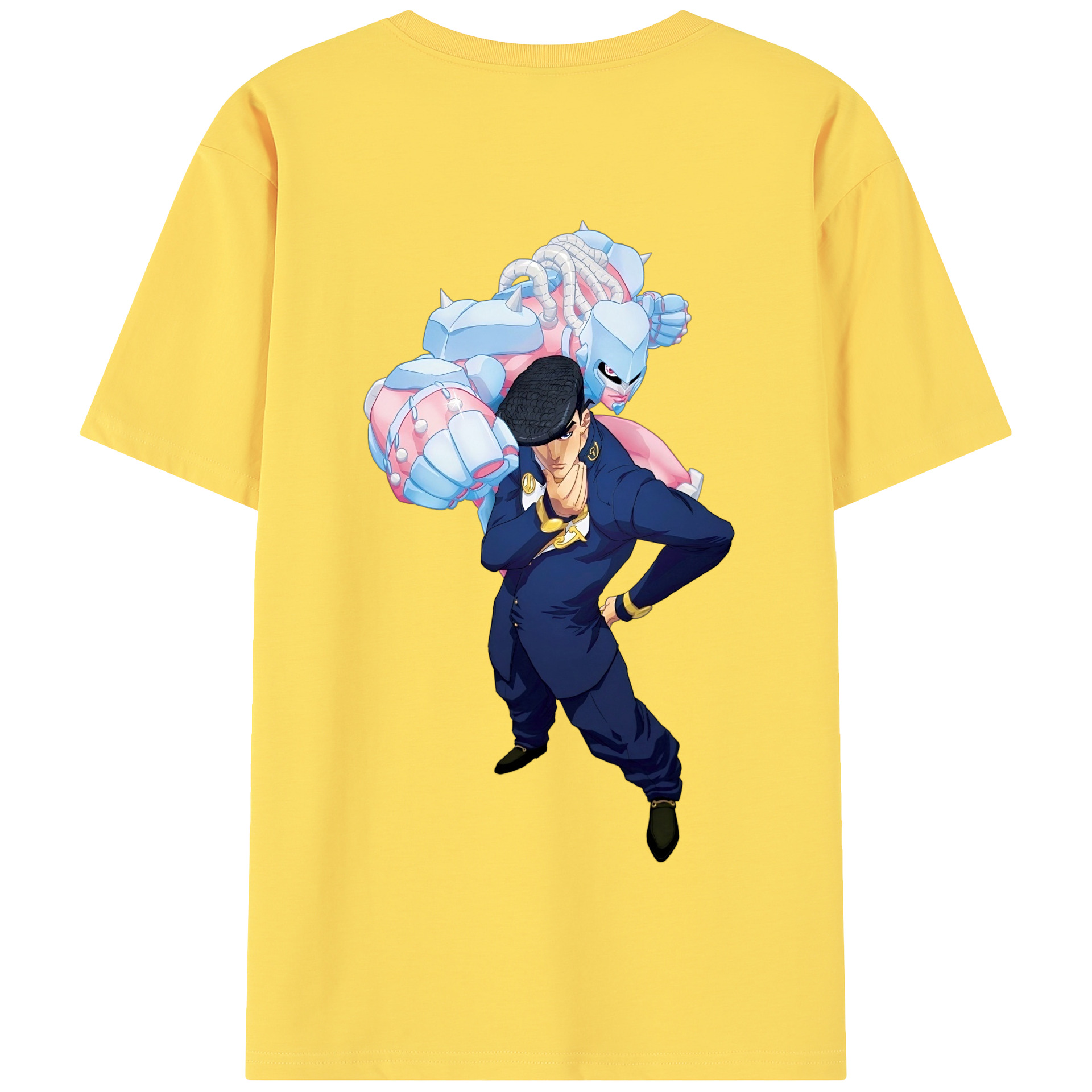 （画像用） ジョジョの奇妙な冒険 ひがしかた じょうすけ JoJo's Bizarre Adventure Higashikata Josuke 綿100％半袖Tシャツ（背面プリント）