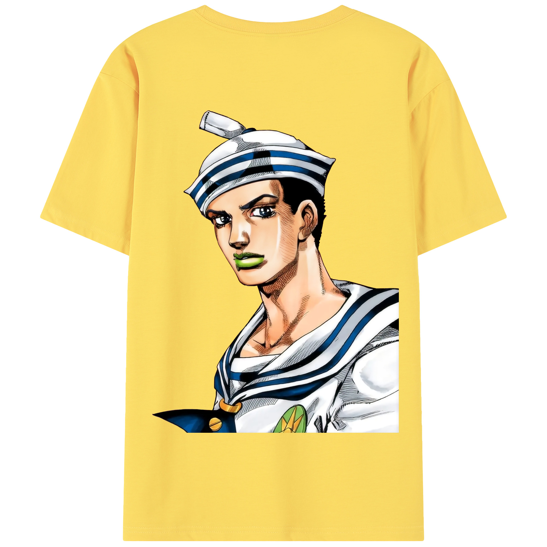 （画像用） ジョジョの奇妙な冒険 東方定助 JoJo's Bizarre Adventure Higashikata Josuke 綿100％半袖Tシャツ（背面プリント）