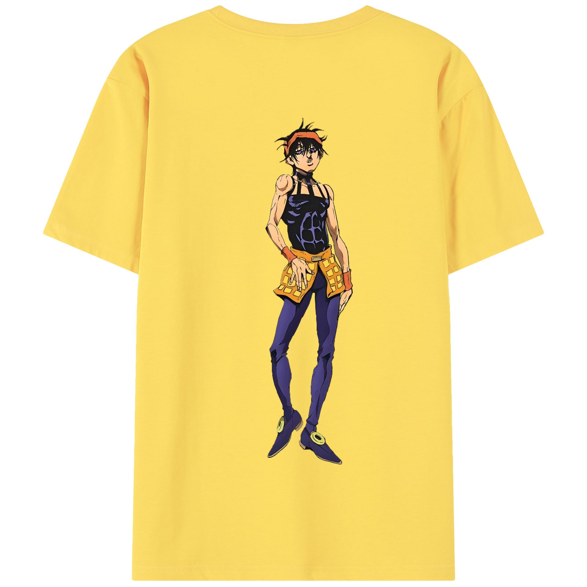（画像用） ジョジョの奇妙な冒険 ナランチャ?ギルガ JoJo's Bizarre Adventure Narancia Ghirga 綿100％半袖Tシャツ（背面プリント）