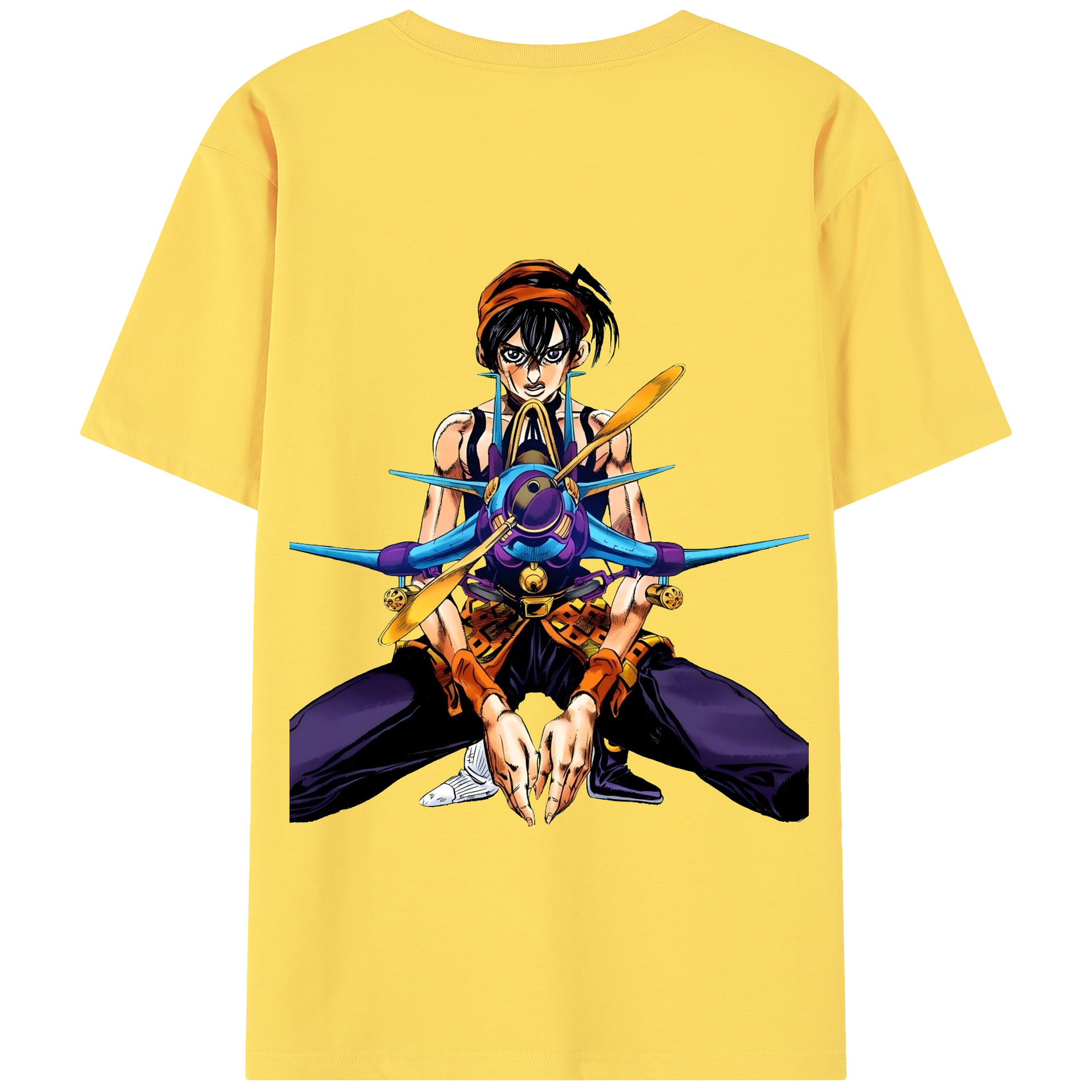 （画像用） ジョジョの奇妙な冒険 ナランチャ?ギルガ JoJo's Bizarre Adventure Narancia Ghirga 綿100％半袖Tシャツ（背面プリント）