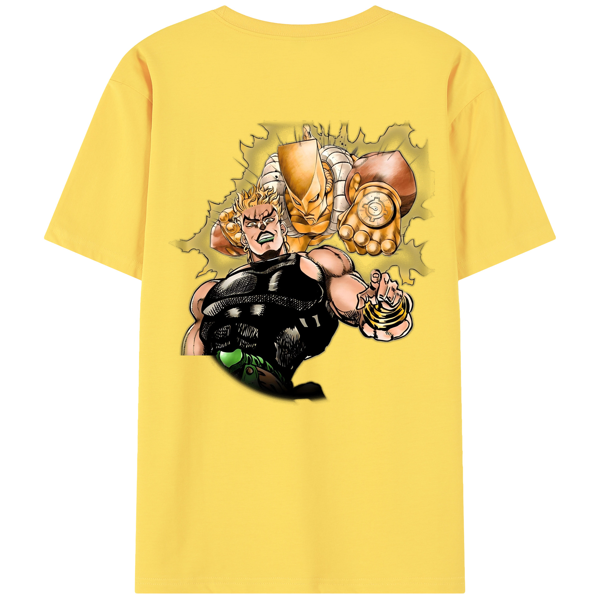 （画像用） ジョジョの奇妙な冒険 ディオ?ブランドー JoJo's Bizarre Adventure Dio Brando 綿100％半袖Tシャツ（背面プリント）