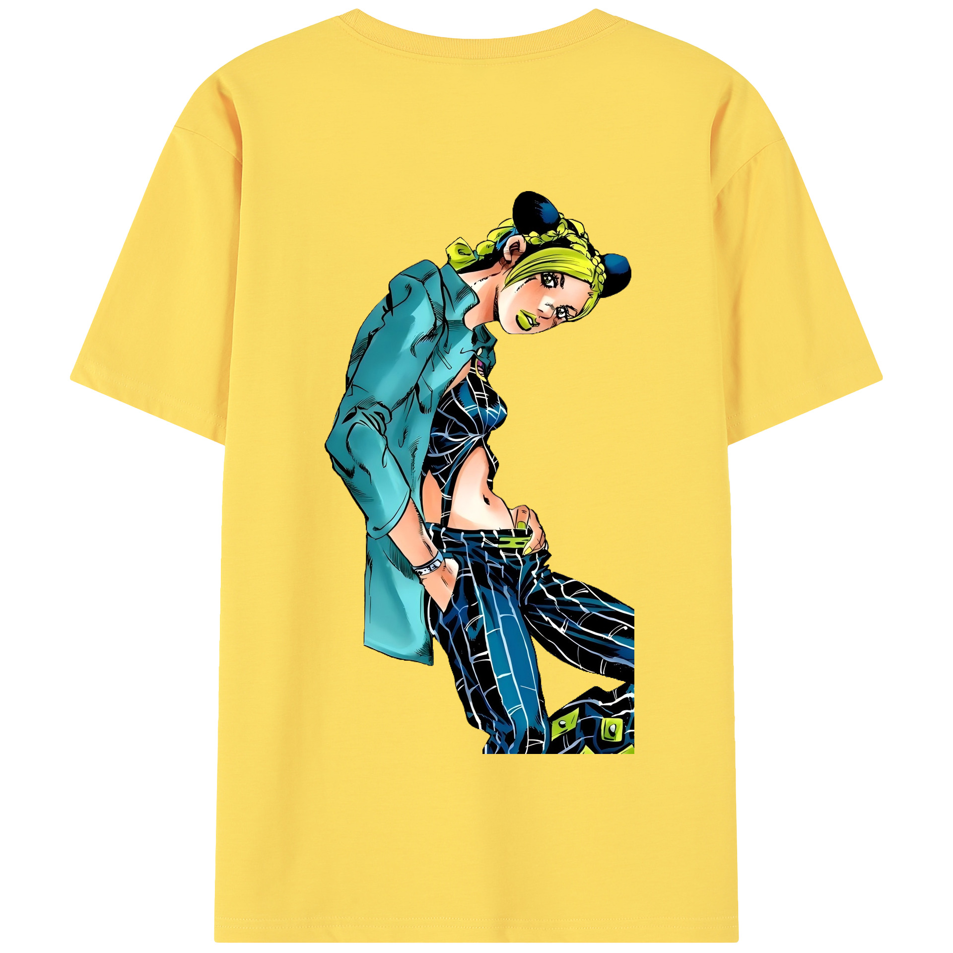 （画像用） "ジョジョの奇妙な冒険 くうじょう ジョリーン JoJo's Bizarre Adventure Jolyne Cujoh " 綿100％半袖Tシャツ（背面プリント）