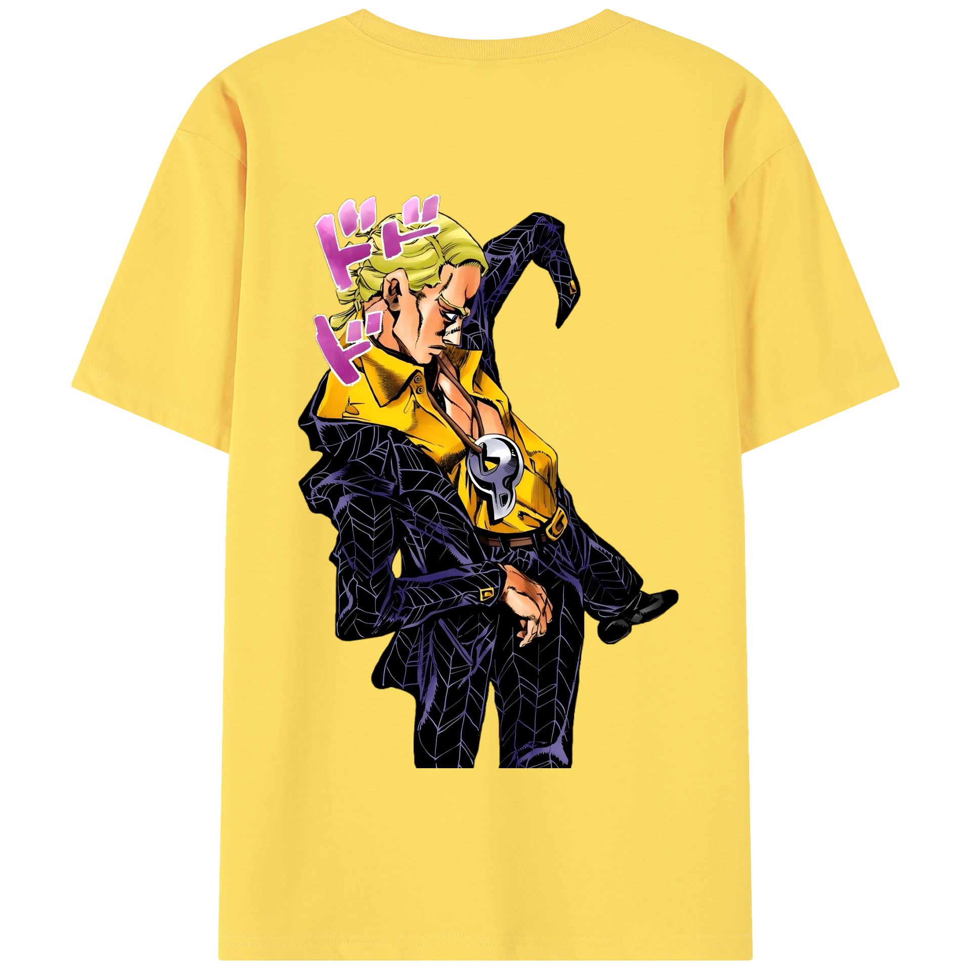 （画像用） ジョジョの奇妙な冒険 プロシュート JoJo's Bizarre Adventure Prosciutto 綿100％半袖Tシャツ（背面プリント）