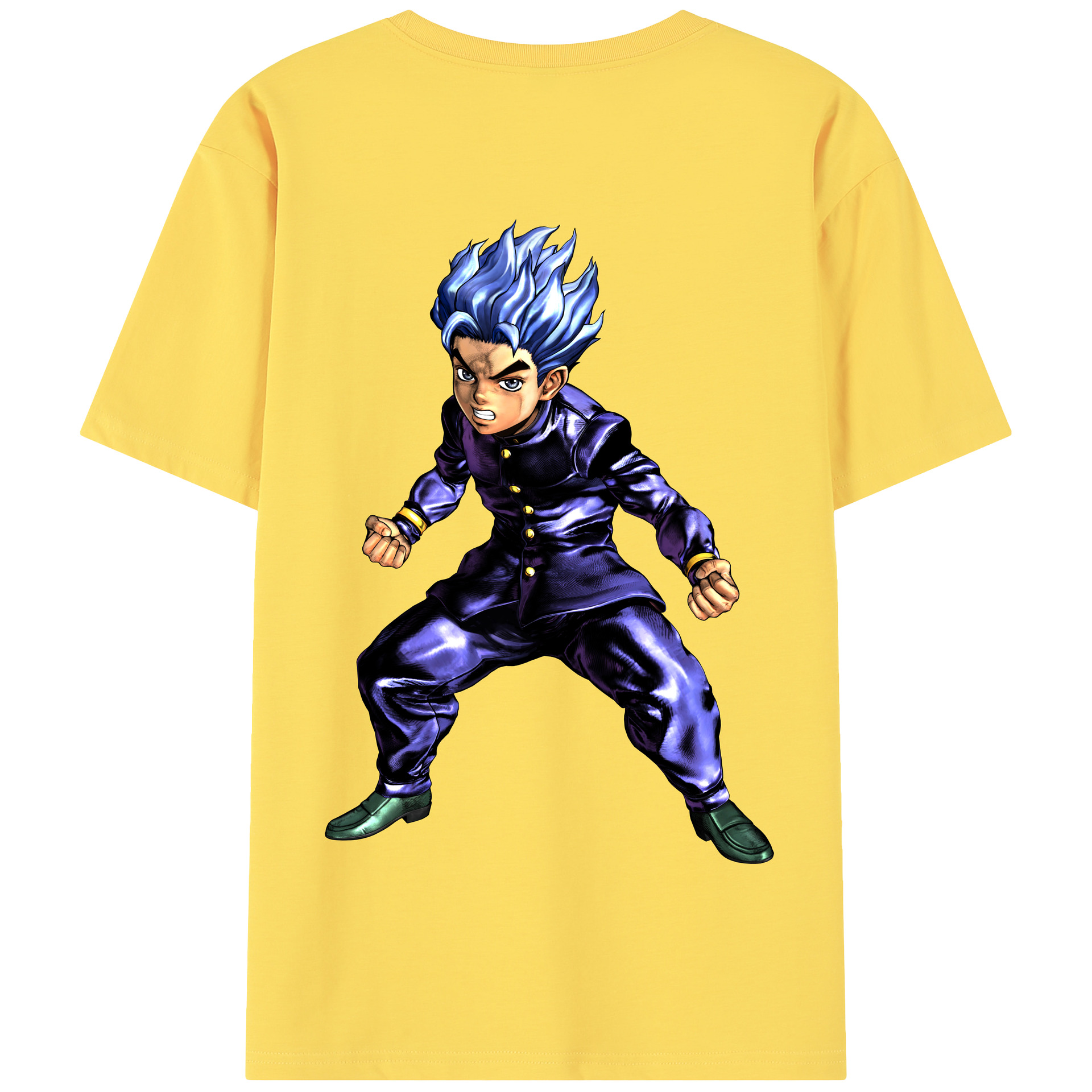 （画像用） ジョジョの奇妙な冒険 広瀨康一 JoJo's Bizarre Adventure Hirose Koichi 綿100％半袖Tシャツ（背面プリント）