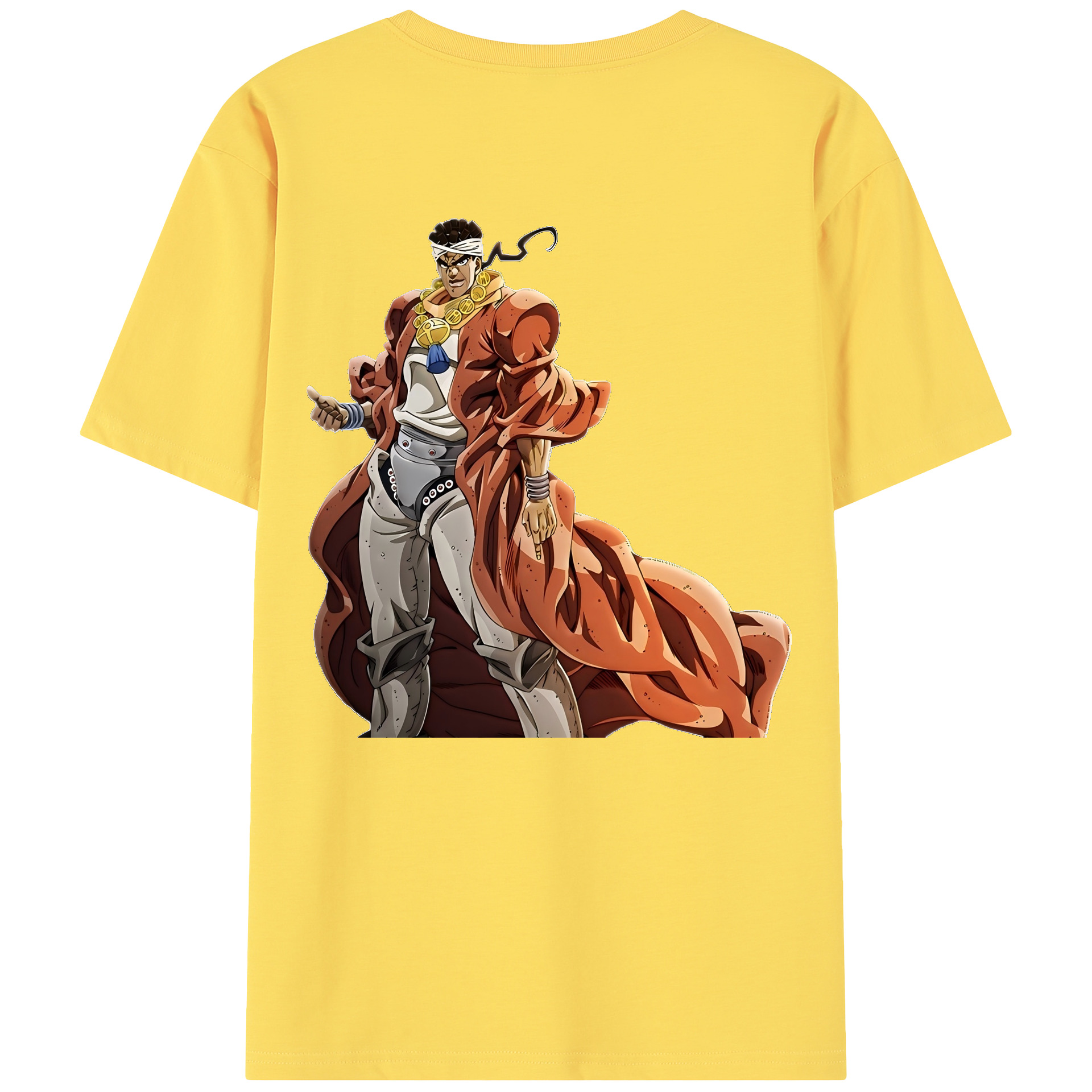 （画像用） ジョジョの奇妙な冒険 ムハンマド?アブドゥル JoJo's Bizarre Adventure Muhammad Avdol 綿100％半袖Tシャツ（背面プリント）