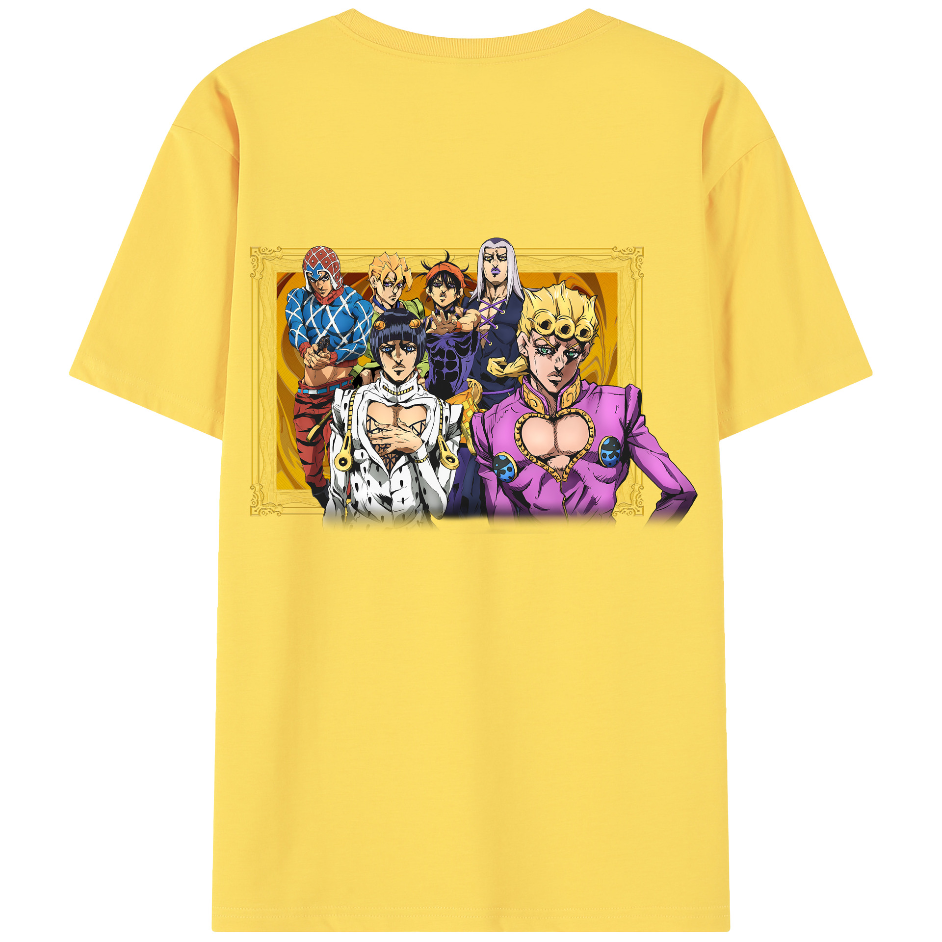 （画像用） ジョジョの奇妙な冒険 ジョルノ?ジョバァーナ JoJo's Bizarre Adventure Giorno Giovanna 綿100％半袖Tシャツ（背面プリント）