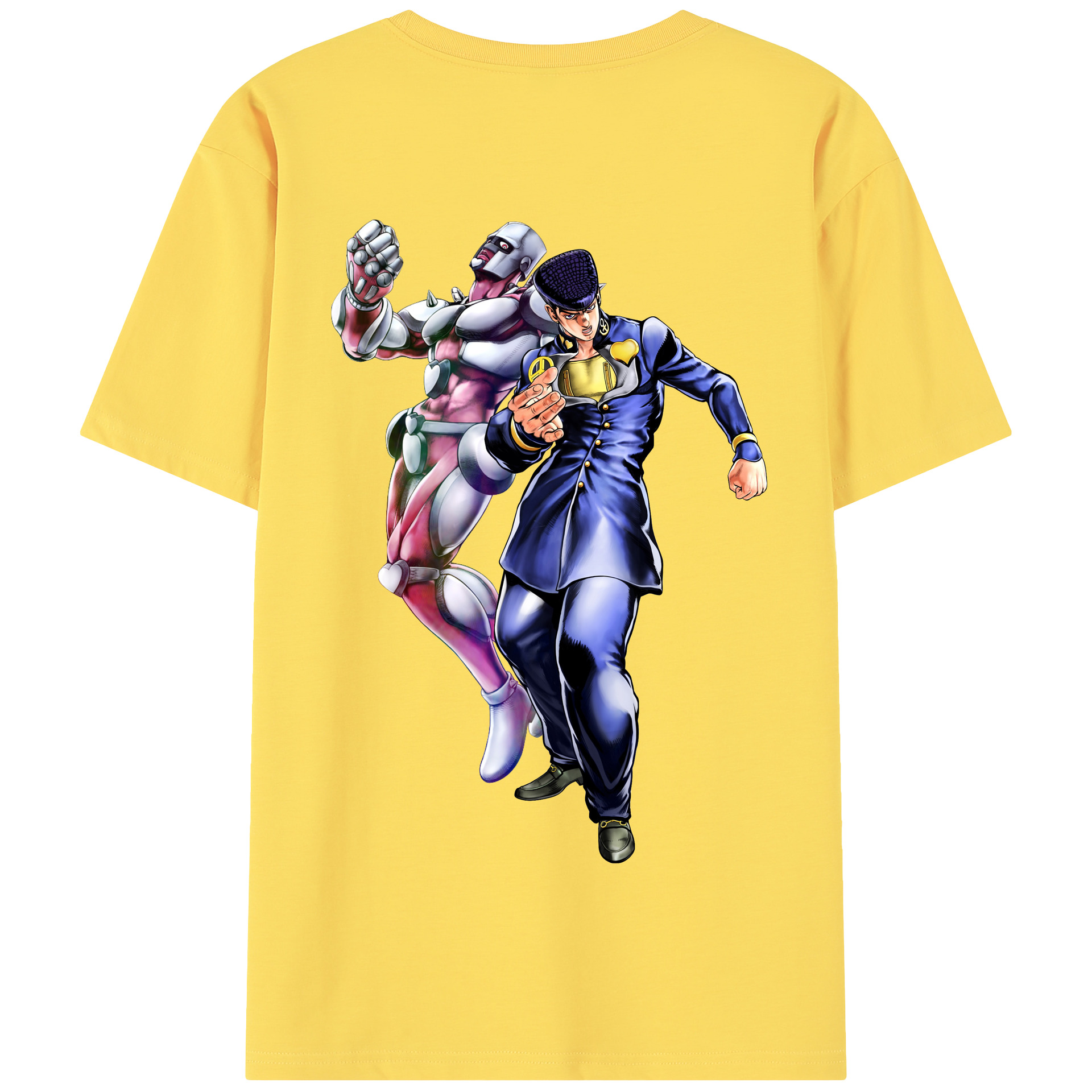 （画像用） ジョジョの奇妙な冒険 ひがしかた じょうすけ JoJo's Bizarre Adventure Higashikata Josuke 綿100％半袖Tシャツ（背面プリント）