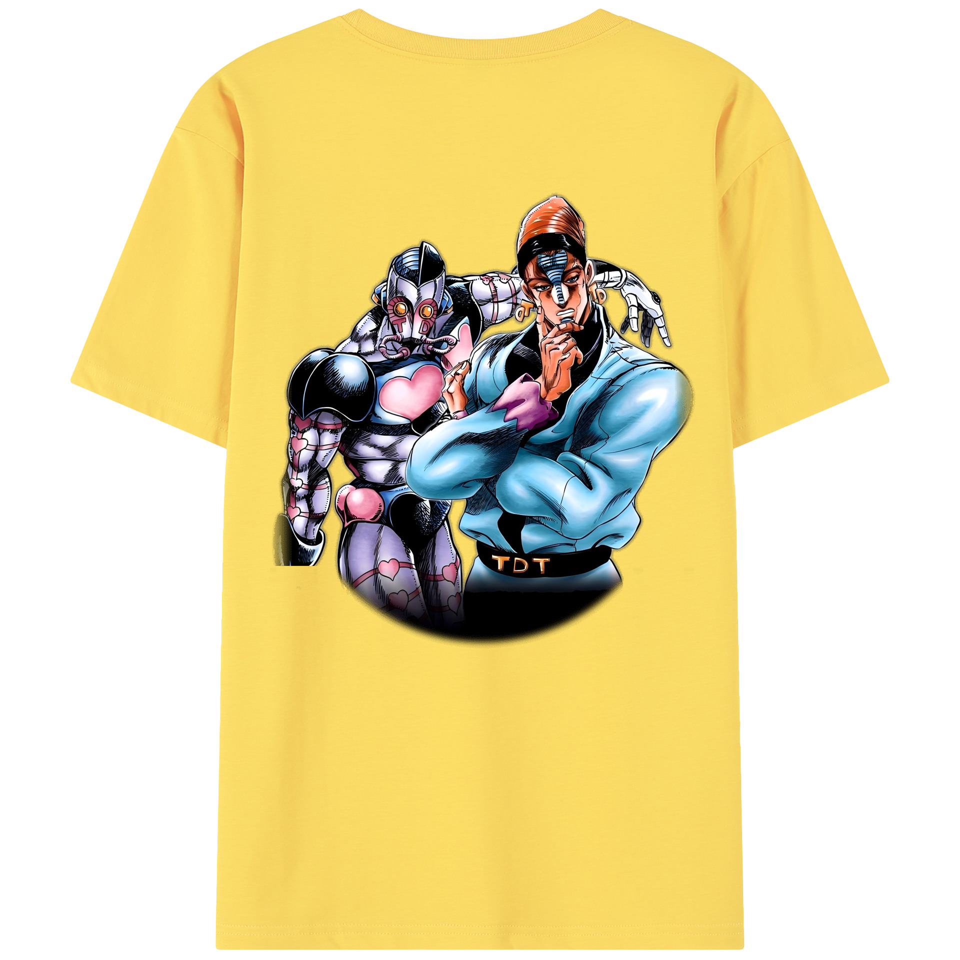 （画像用） ジョジョの奇妙な冒険 ひがしかた じょうすけ JoJo's Bizarre Adventure Higashikata Josuke 綿100％半袖Tシャツ（背面プリント）
