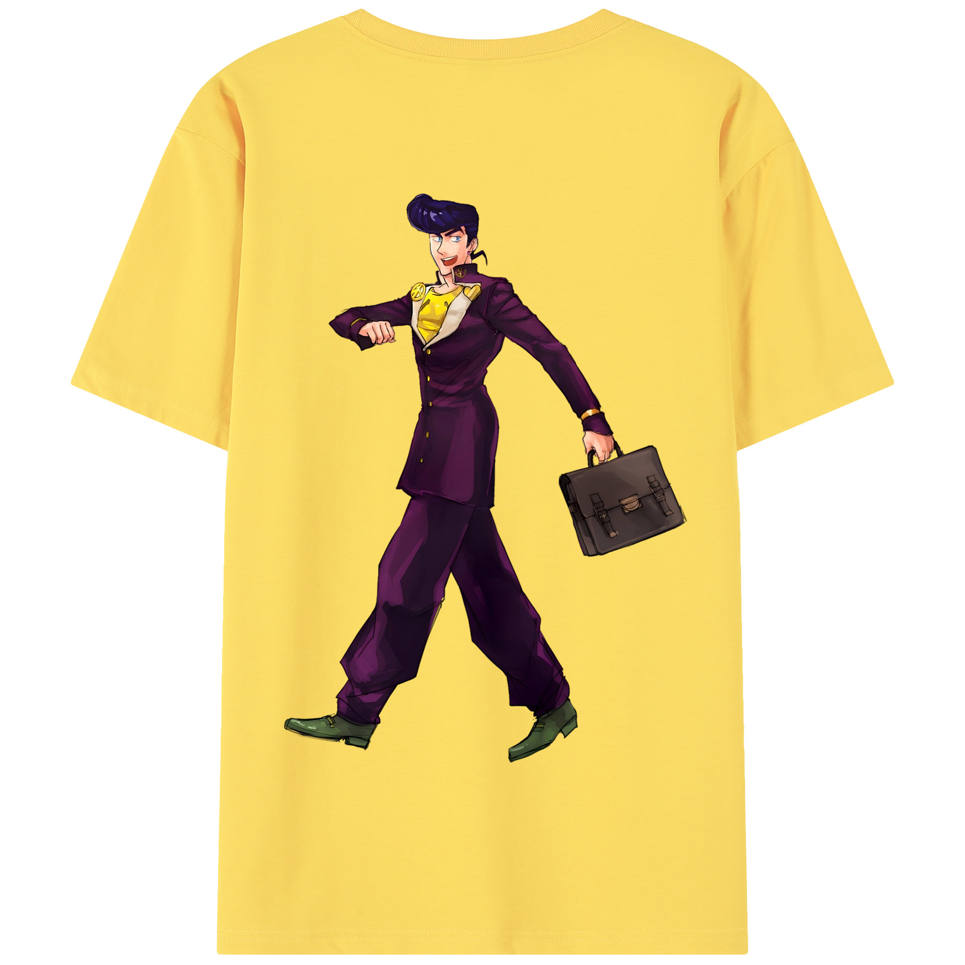 （画像用） ジョジョの奇妙な冒険 ひがしかた じょうすけ JoJo's Bizarre Adventure Higashikata Josuke 綿100％半袖Tシャツ（背面プリント）