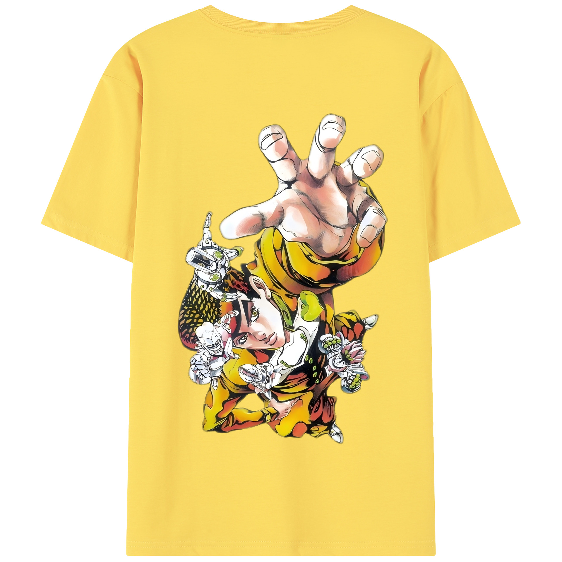 （画像用） ジョジョの奇妙な冒険 ひがしかた じょうすけ JoJo's Bizarre Adventure Higashikata Josuke 綿100％半袖Tシャツ（背面プリント）