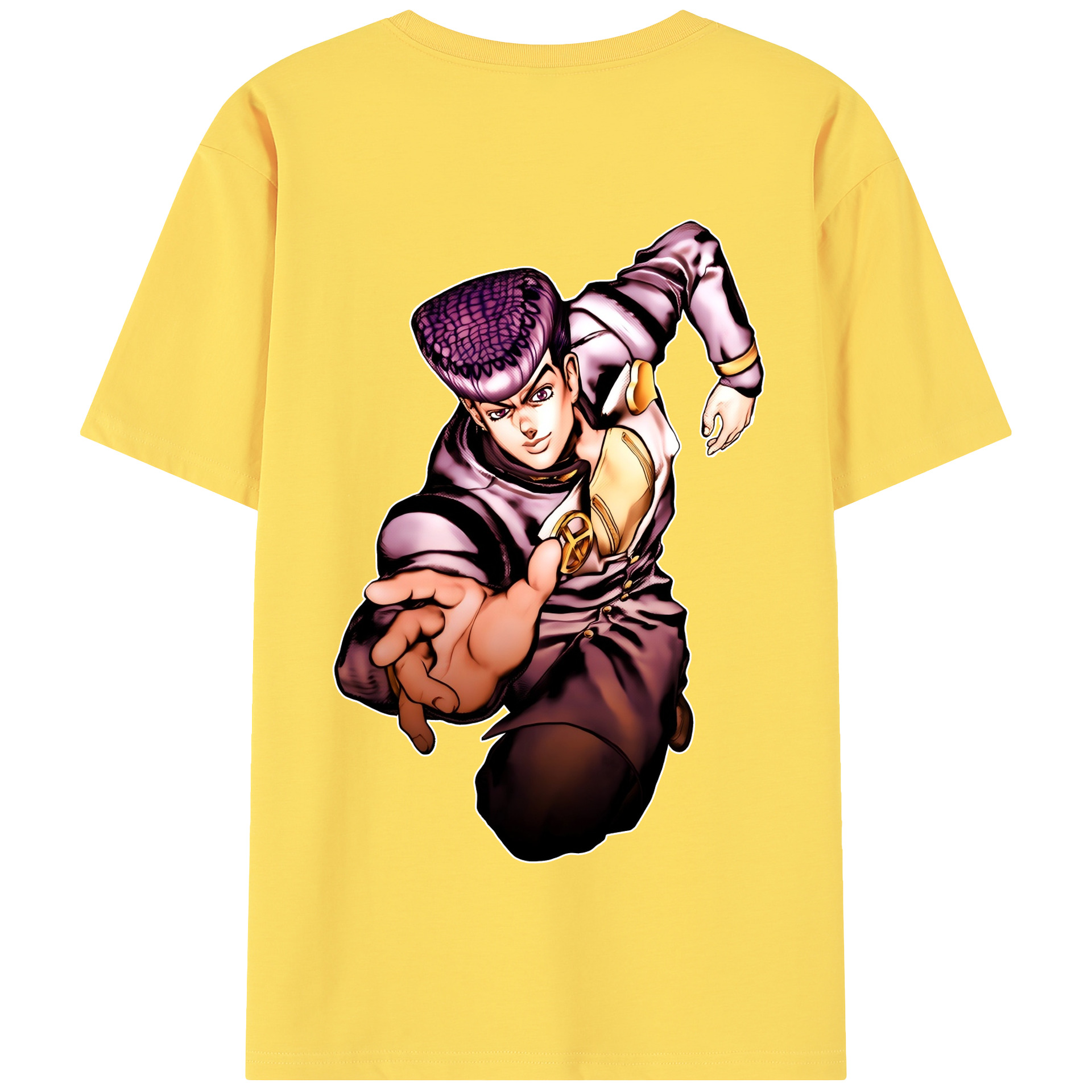 （画像用） ジョジョの奇妙な冒険 ひがしかた じょうすけ JoJo's Bizarre Adventure Higashikata Josuke 綿100％半袖Tシャツ（背面プリント）