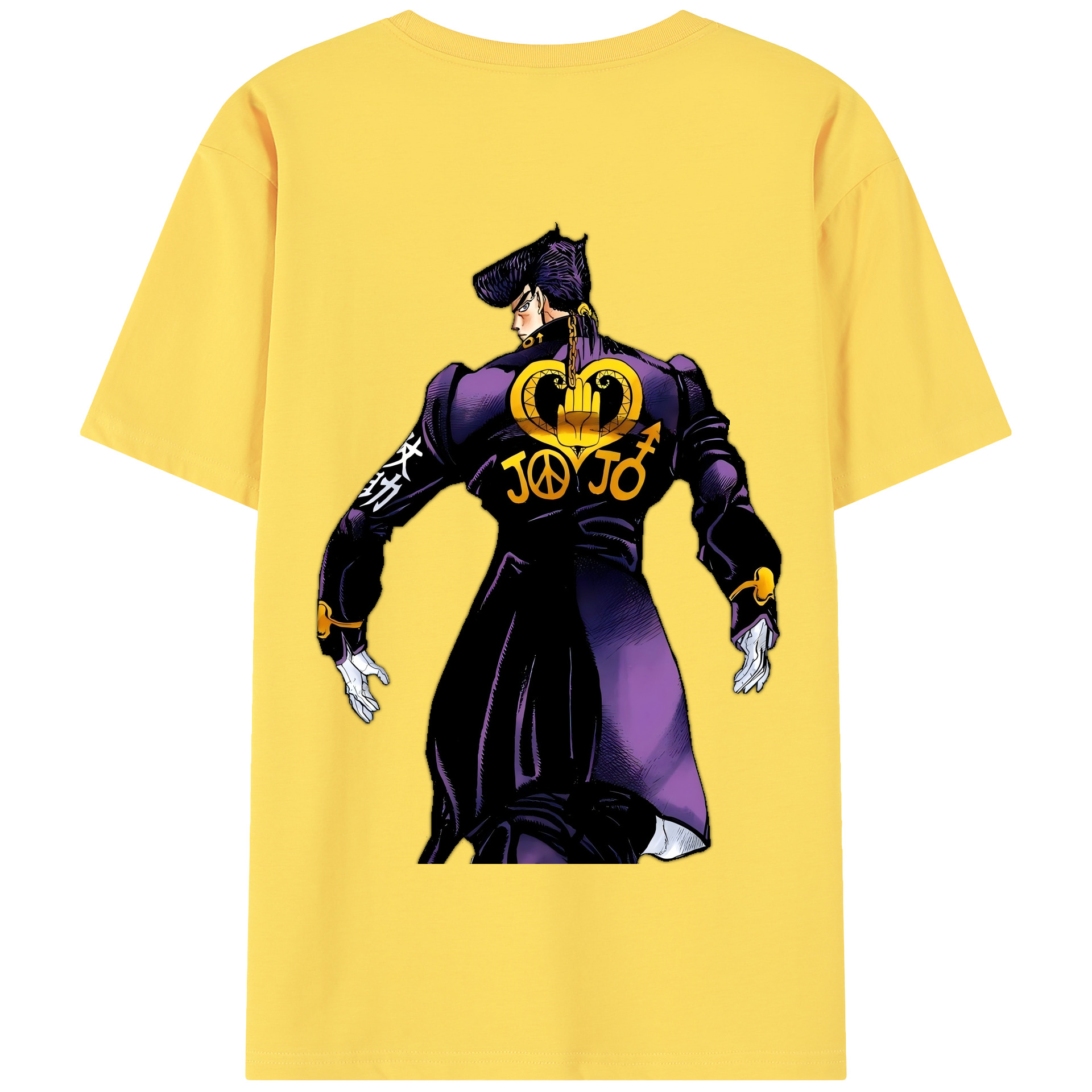 （画像用） ジョジョの奇妙な冒険 ひがしかた じょうすけ JoJo's Bizarre Adventure Higashikata Josuke 綿100％半袖Tシャツ（背面プリント）