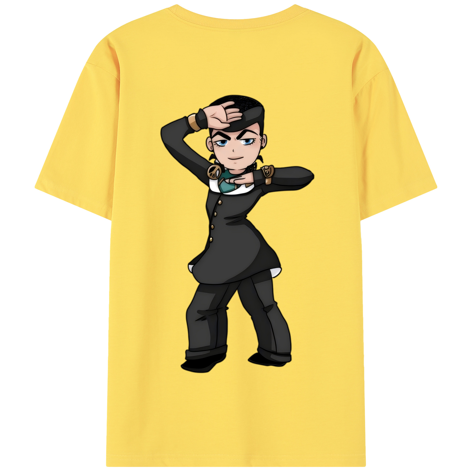 （画像用） ジョジョの奇妙な冒険 ひがしかた じょうすけ JoJo's Bizarre Adventure Higashikata Josuke 綿100％半袖Tシャツ（背面プリント）