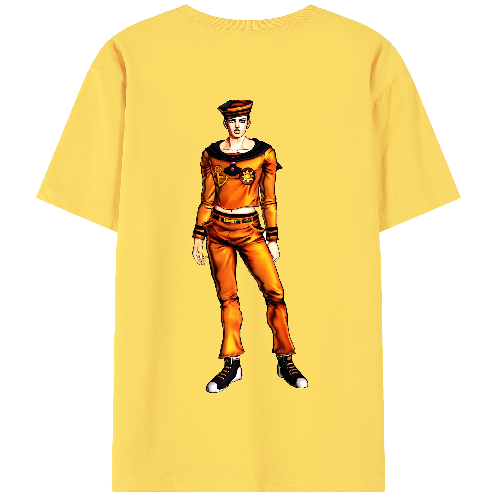 （画像用） ジョジョの奇妙な冒険 東方定助 JoJo's Bizarre Adventure Higashikata Josuke 綿100％半袖Tシャツ（背面プリント）