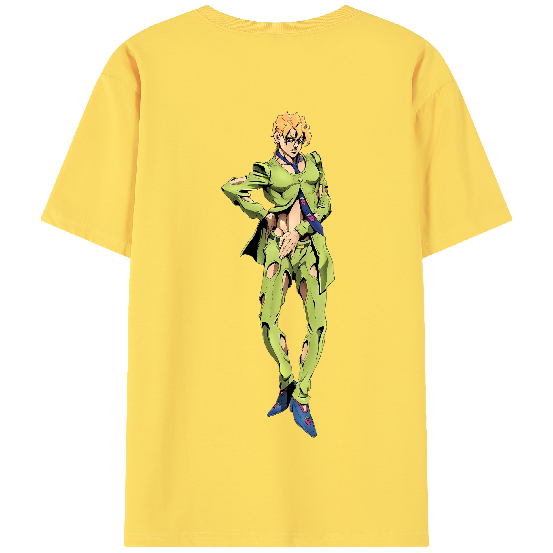 （画像用） ジョジョの奇妙な冒険 パンナコッタ?フー JoJo's Bizarre Adventure Pannacotta Fugo 綿100％半袖Tシャツ（背面プリント）