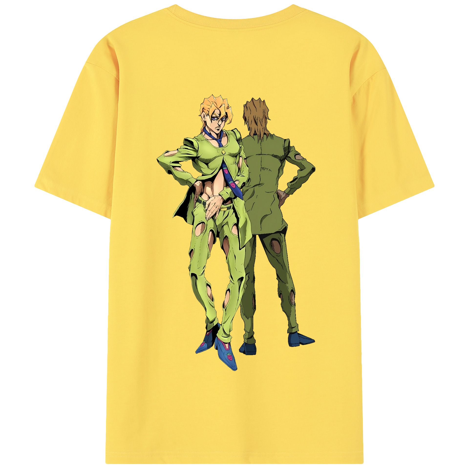 （画像用） ジョジョの奇妙な冒険 パンナコッタ?フー JoJo's Bizarre Adventure Pannacotta Fugo 綿100％半袖Tシャツ（背面プリント）