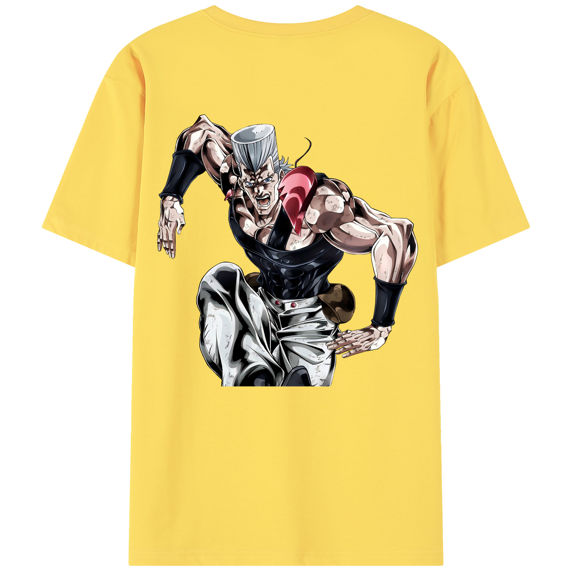 （画像用） ジョジョの奇妙な冒険 ジャン＝ピエール?ポルナレフ JoJo's Bizarre Adventure Jan Pierre Polnareff 綿100％半袖Tシャツ（背面プリント）