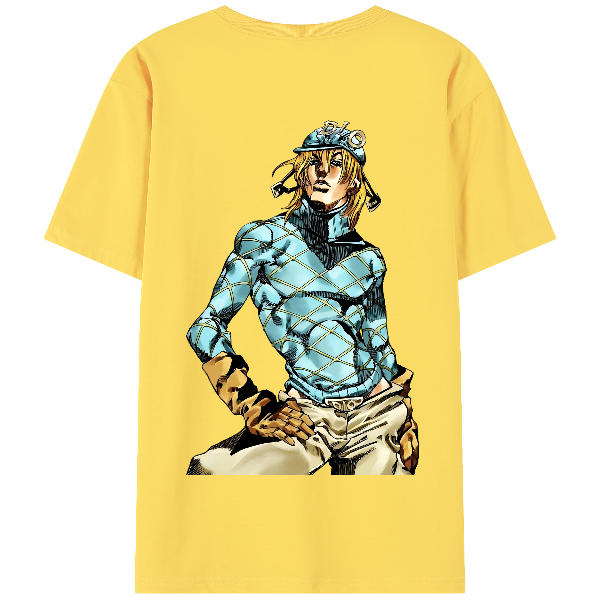 （画像用） ジョジョの奇妙な冒険 ディオ?ブランドー JoJo's Bizarre Adventure Dio Brando 綿100％半袖Tシャツ（背面プリント）