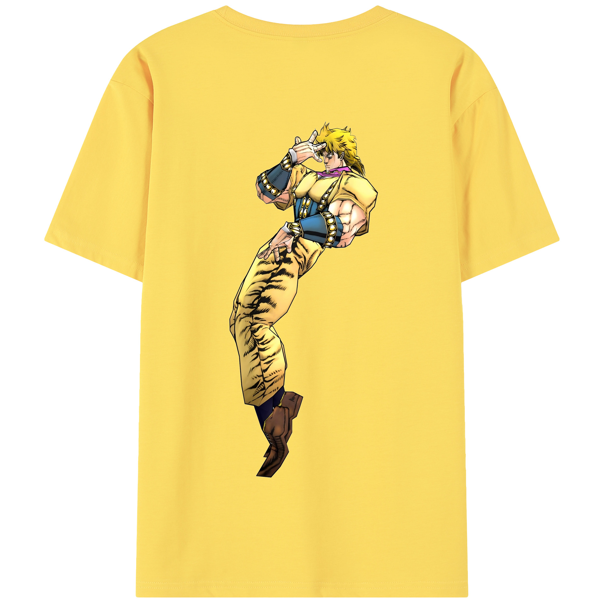 （画像用） ジョジョの奇妙な冒険 ディオ?ブランドー JoJo's Bizarre Adventure Dio Brando 綿100％半袖Tシャツ（背面プリント）