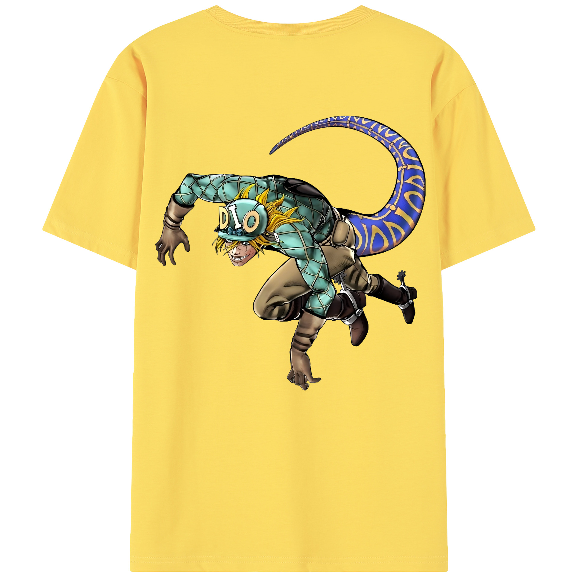 （画像用） ジョジョの奇妙な冒険 ディオ?ブランドー JoJo's Bizarre Adventure Dio Brando 綿100％半袖Tシャツ（背面プリント）