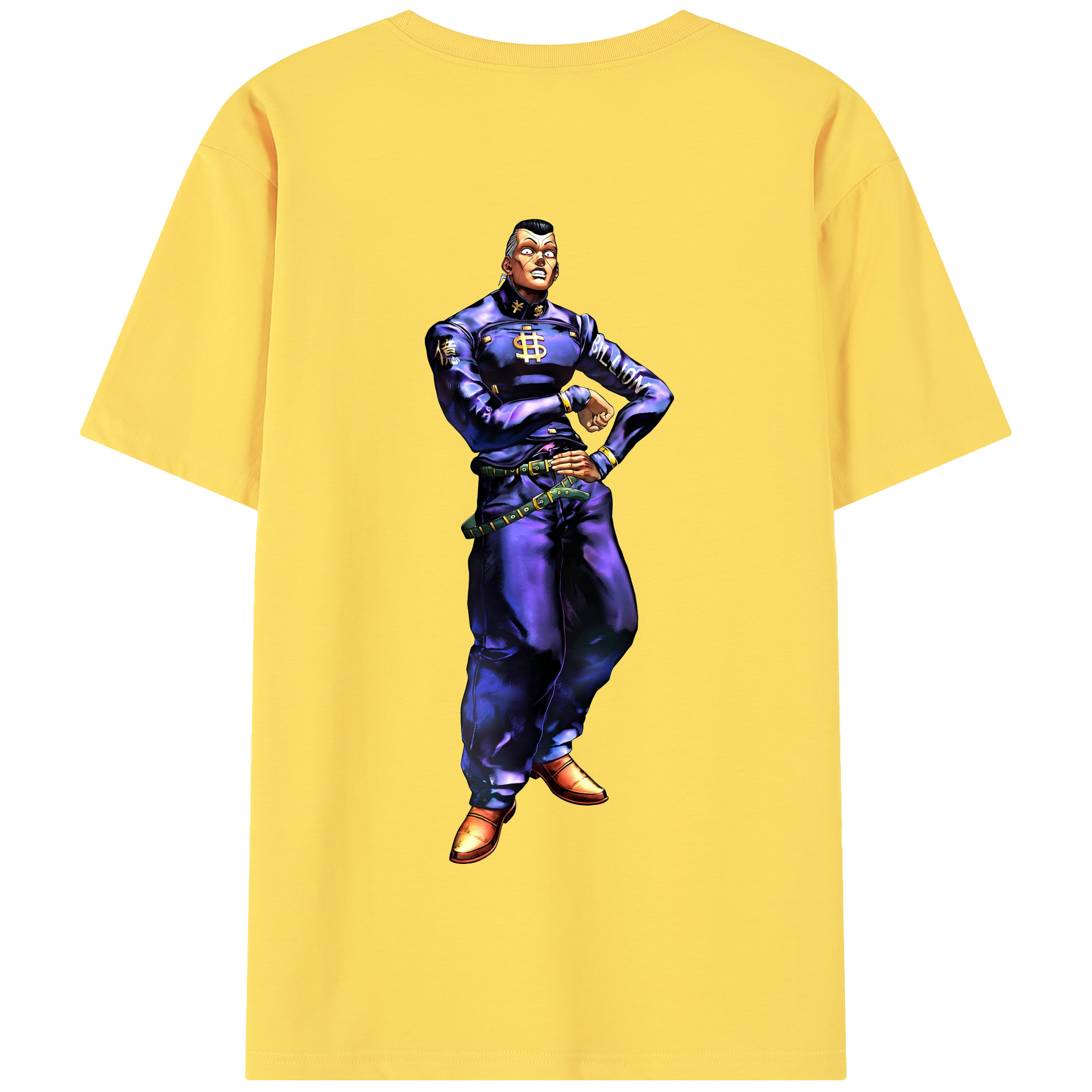 （画像用） ジョジョの奇妙な冒険 虹村億泰 にじむら おくやす JoJo's Bizarre Adventure Nijimura Okuyasu 綿100％半袖Tシャツ（背面プリント）