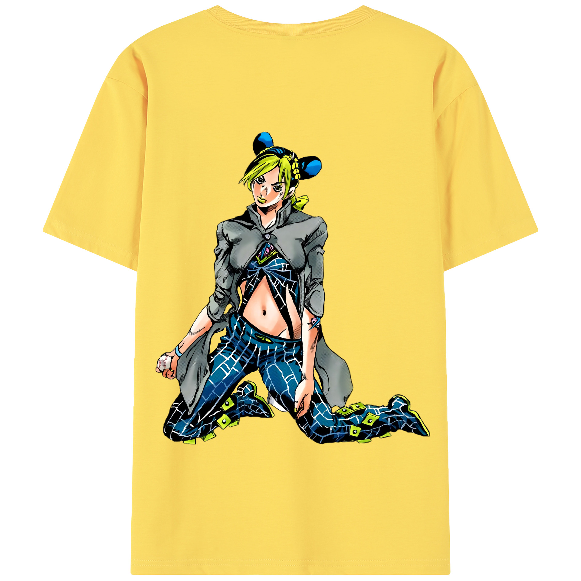 （画像用） "ジョジョの奇妙な冒険 くうじょう ジョリーン JoJo's Bizarre Adventure Jolyne Cujoh " 綿100％半袖Tシャツ（背面プリント）