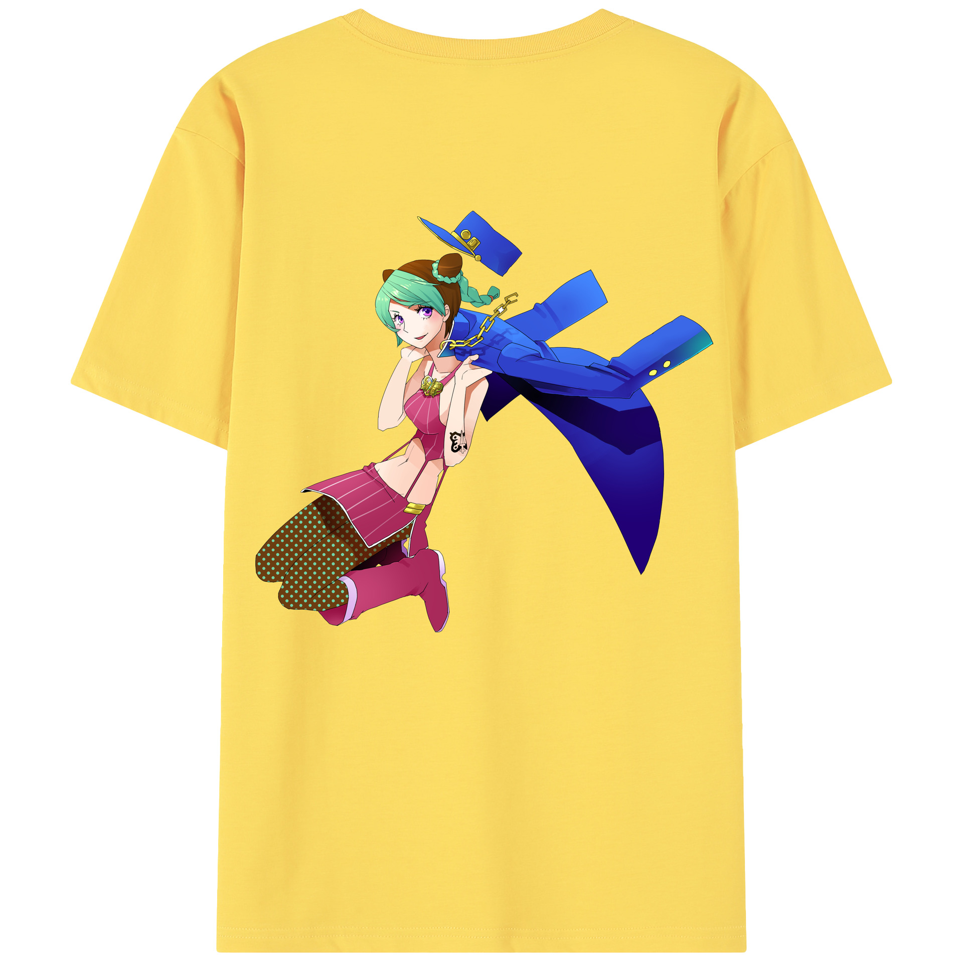 （画像用） "ジョジョの奇妙な冒険 くうじょう ジョリーン JoJo's Bizarre Adventure Jolyne Cujoh " 綿100％半袖Tシャツ（背面プリント）