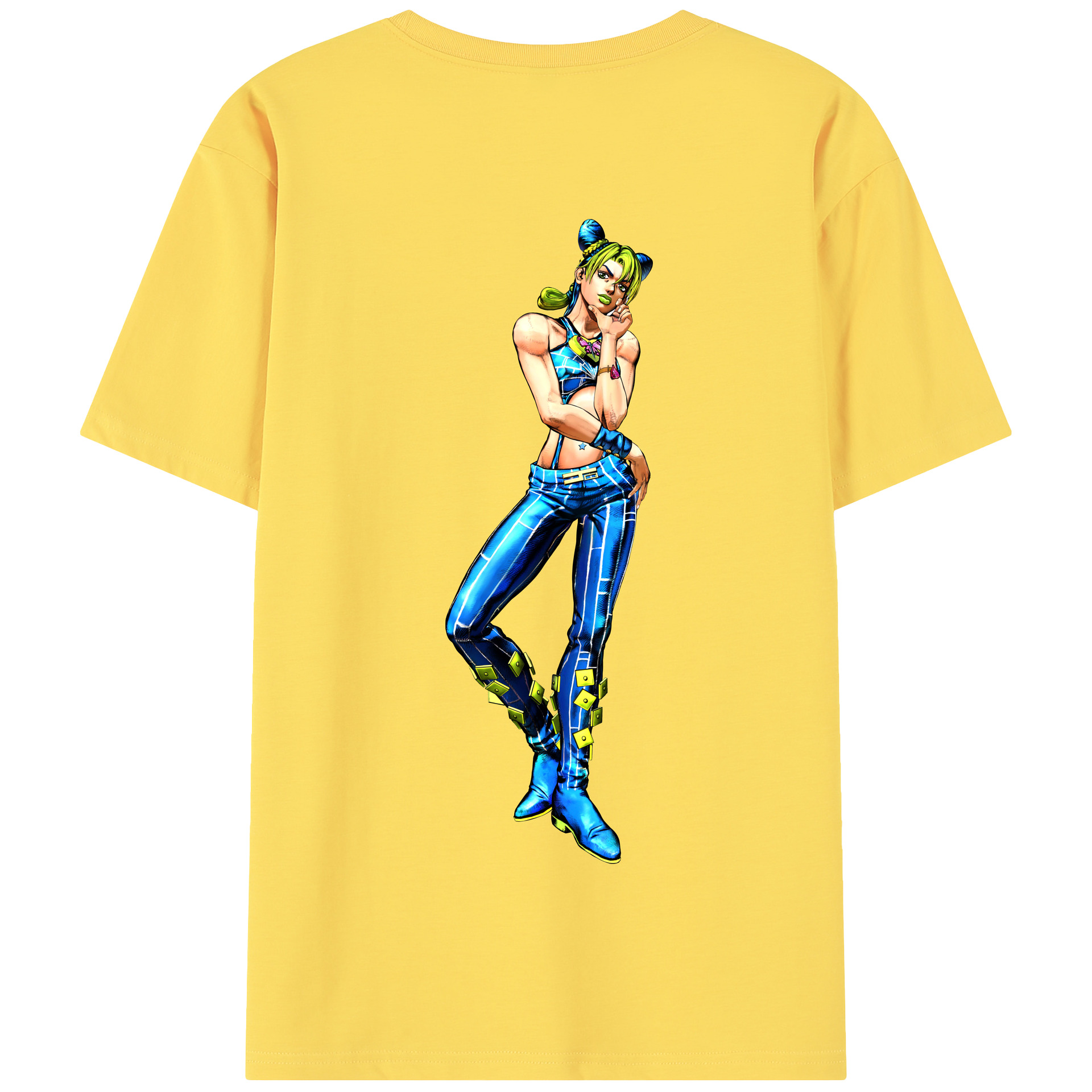 （画像用） "ジョジョの奇妙な冒険 くうじょう ジョリーン JoJo's Bizarre Adventure Jolyne Cujoh " 綿100％半袖Tシャツ（背面プリント）