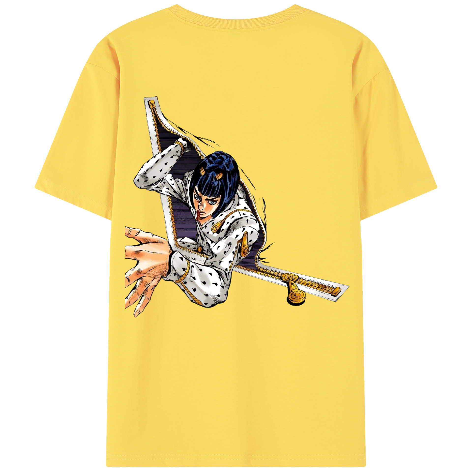 （画像用） ジョジョの奇妙な冒険 ブローノ?ブチャラティ JoJo's Bizarre Adventure Bruno Bucciarati 綿100％半袖Tシャツ（背面プリント）