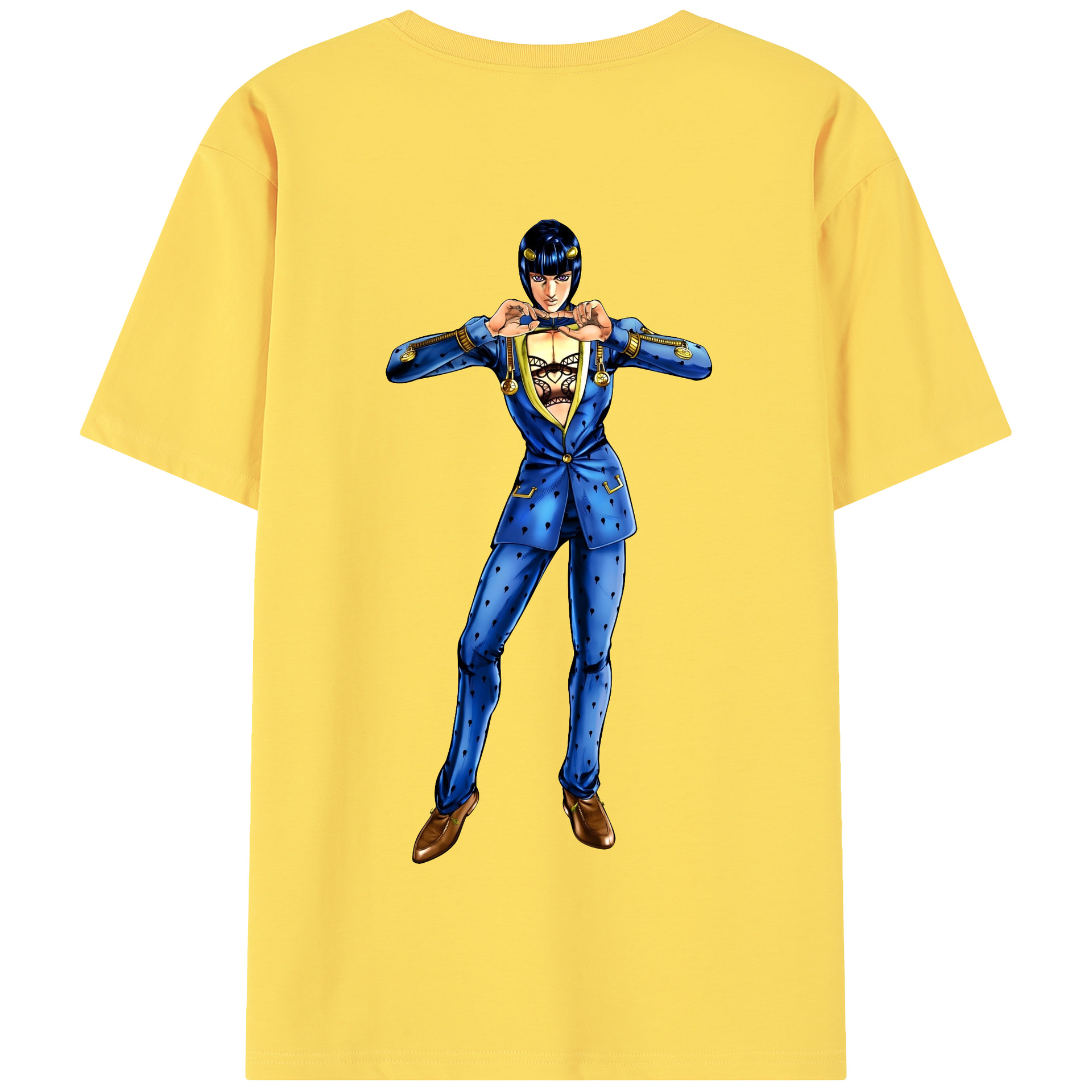 （画像用） ジョジョの奇妙な冒険 ブローノ?ブチャラティ JoJo's Bizarre Adventure Bruno Bucciarati 綿100％半袖Tシャツ（背面プリント）