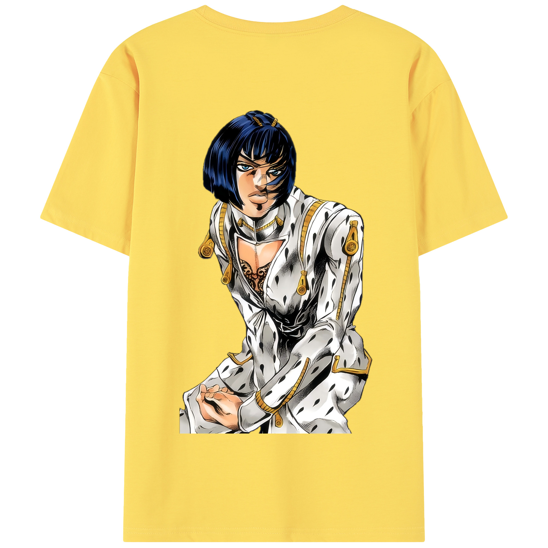 （画像用） ジョジョの奇妙な冒険 ブローノ?ブチャラティ JoJo's Bizarre Adventure Bruno Bucciarati 綿100％半袖Tシャツ（背面プリント）