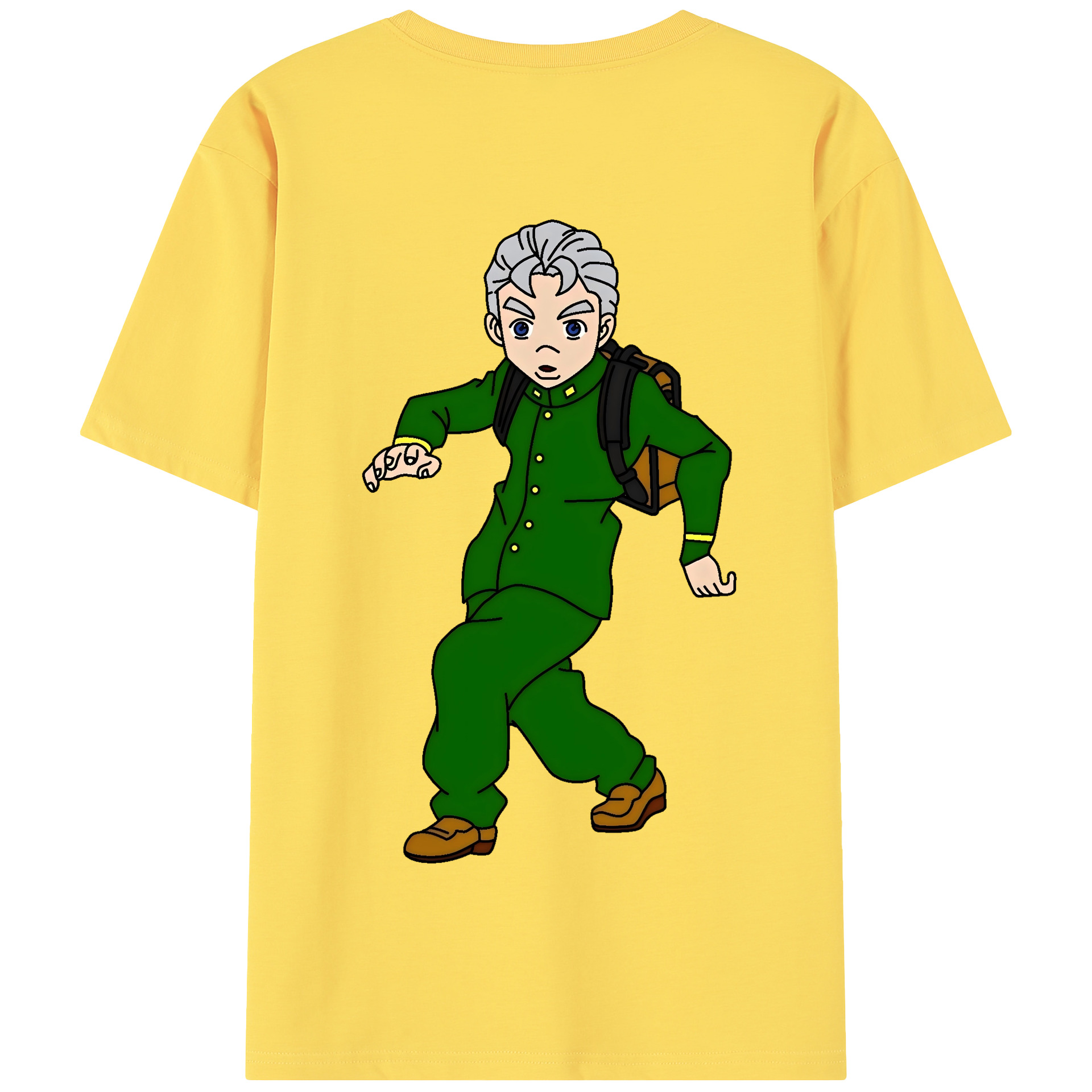 （画像用） ジョジョの奇妙な冒険 広瀨康一 JoJo's Bizarre Adventure Hirose Koichi 綿100％半袖Tシャツ（背面プリント）