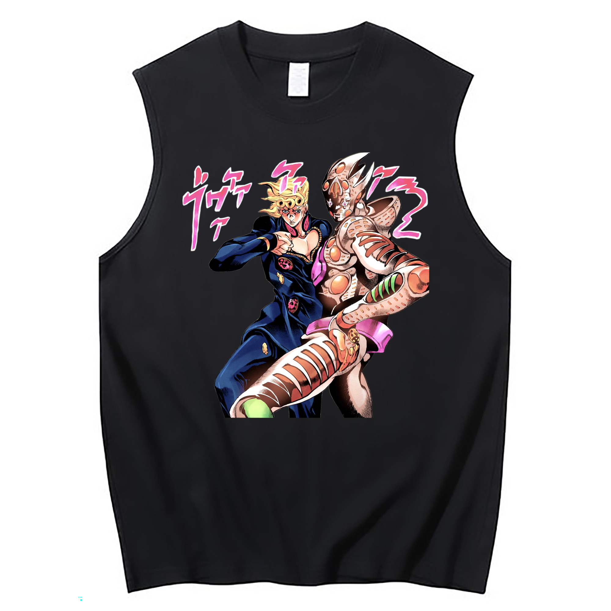 （画像用） ジョジョの奇妙な冒険 ジョルノ?ジョバァーナ JoJo's Bizarre Adventure Giorno Giovanna コットン100％タンクトップ（フロントプリント）