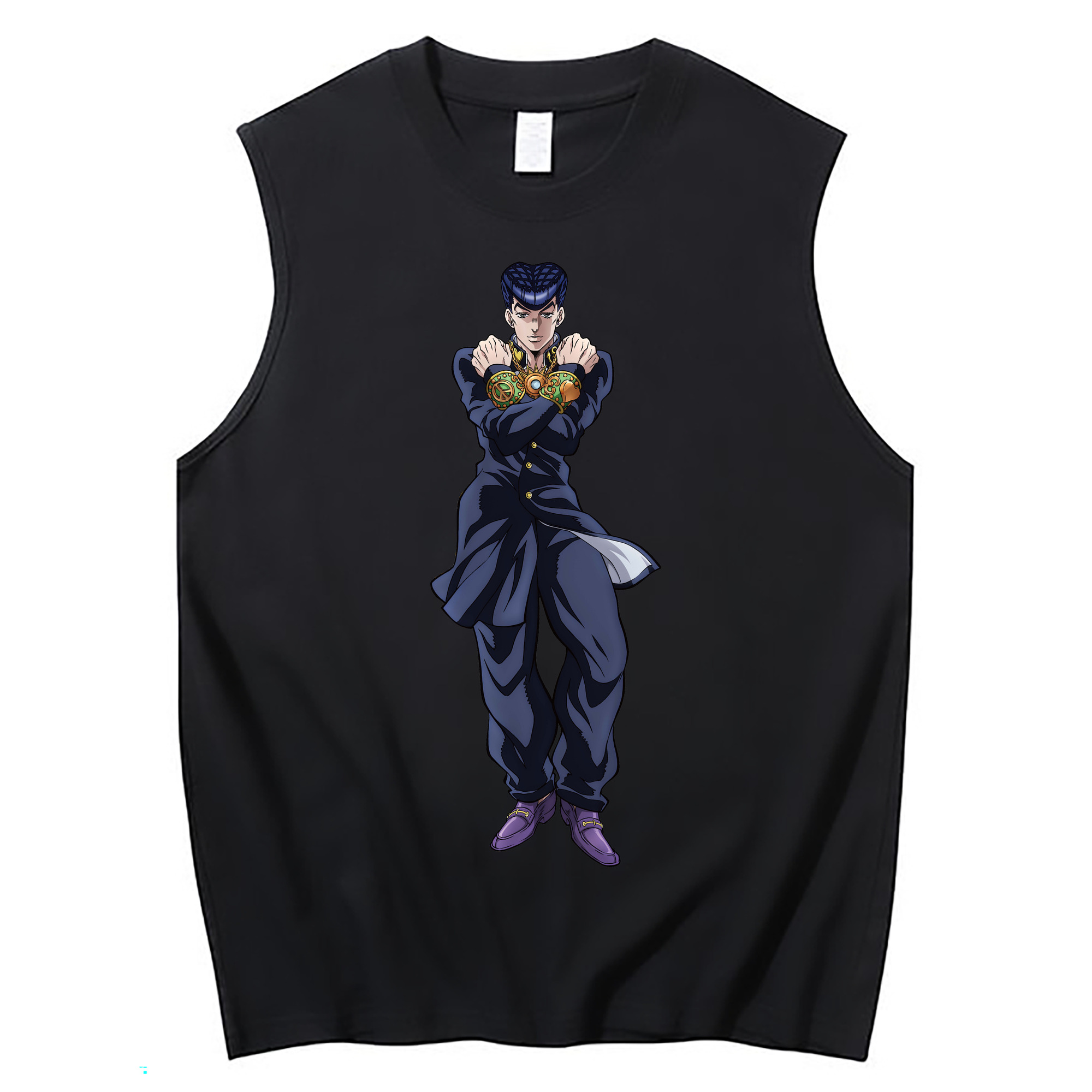 （画像用） ジョジョの奇妙な冒険 ひがしかた じょうすけ JoJo's Bizarre Adventure Higashikata Josuke コットン100％タンクトップ（フロントプリント）