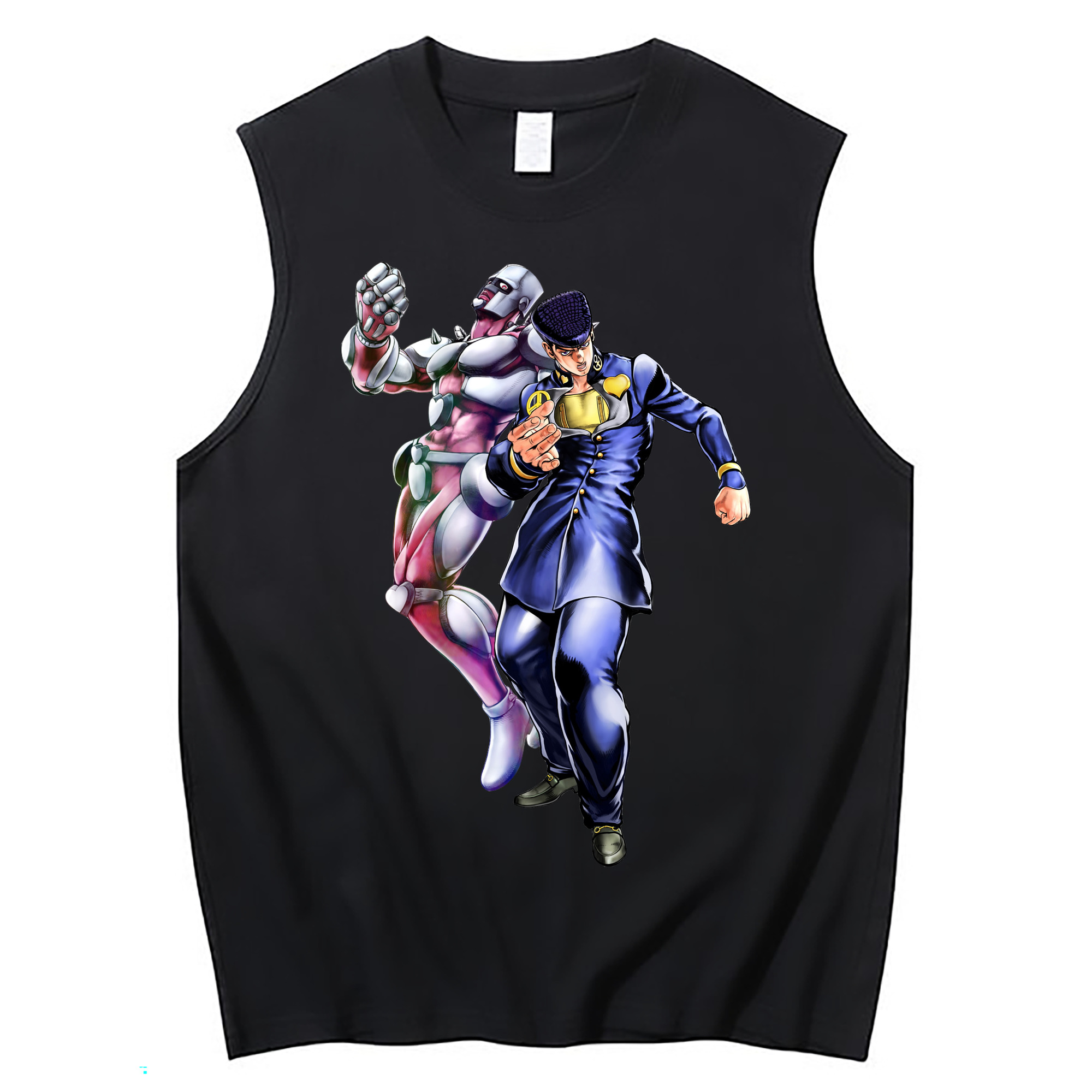 （画像用） ジョジョの奇妙な冒険 ひがしかた じょうすけ JoJo's Bizarre Adventure Higashikata Josuke コットン100％タンクトップ（フロントプリント）