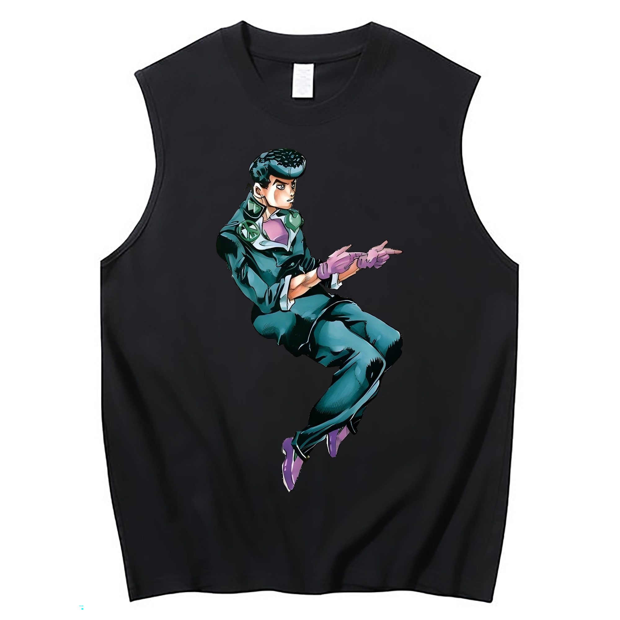 （画像用） ジョジョの奇妙な冒険 ひがしかた じょうすけ JoJo's Bizarre Adventure Higashikata Josuke コットン100％タンクトップ（フロントプリント）