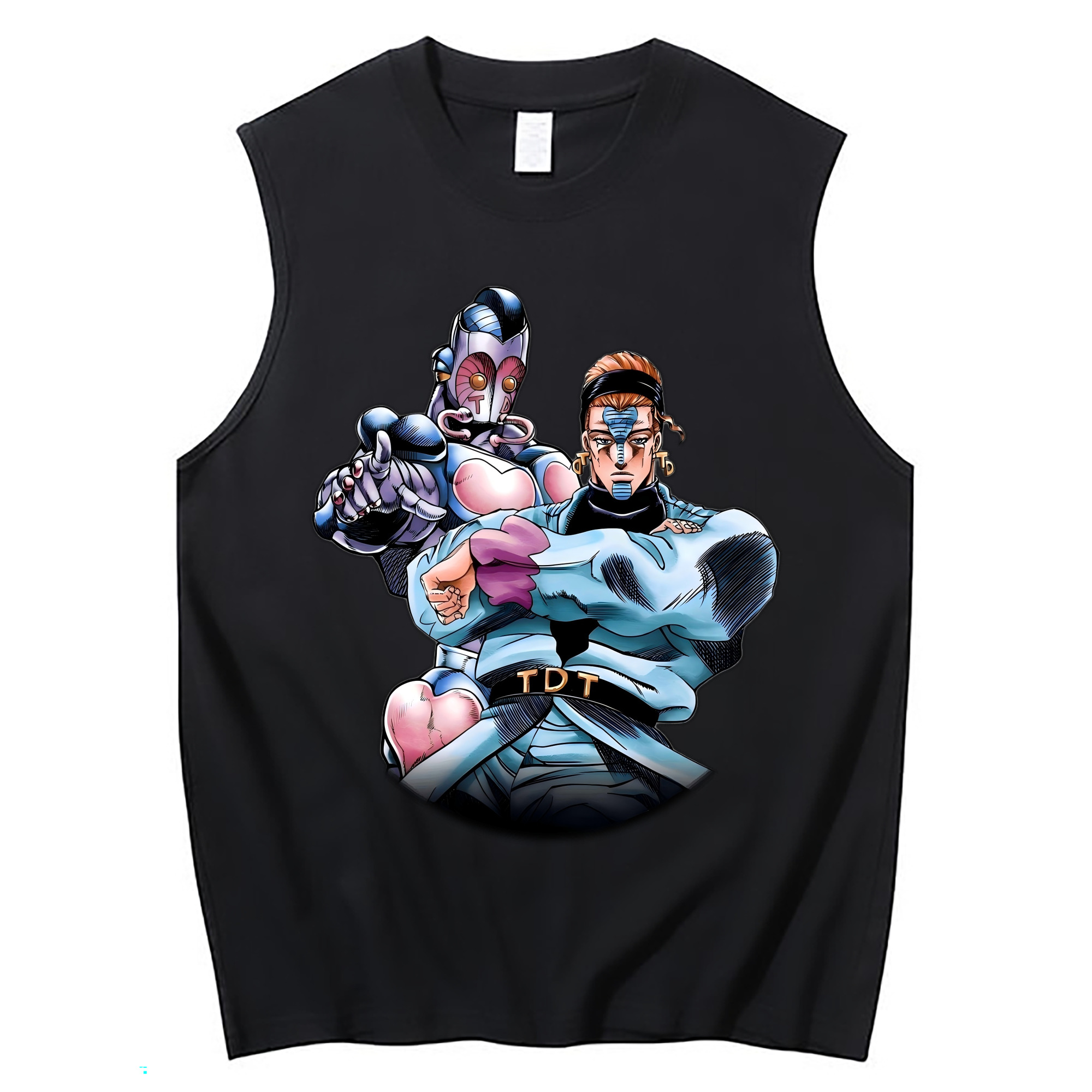 （画像用） ジョジョの奇妙な冒険 ひがしかた じょうすけ JoJo's Bizarre Adventure Higashikata Josuke コットン100％タンクトップ（フロントプリント）