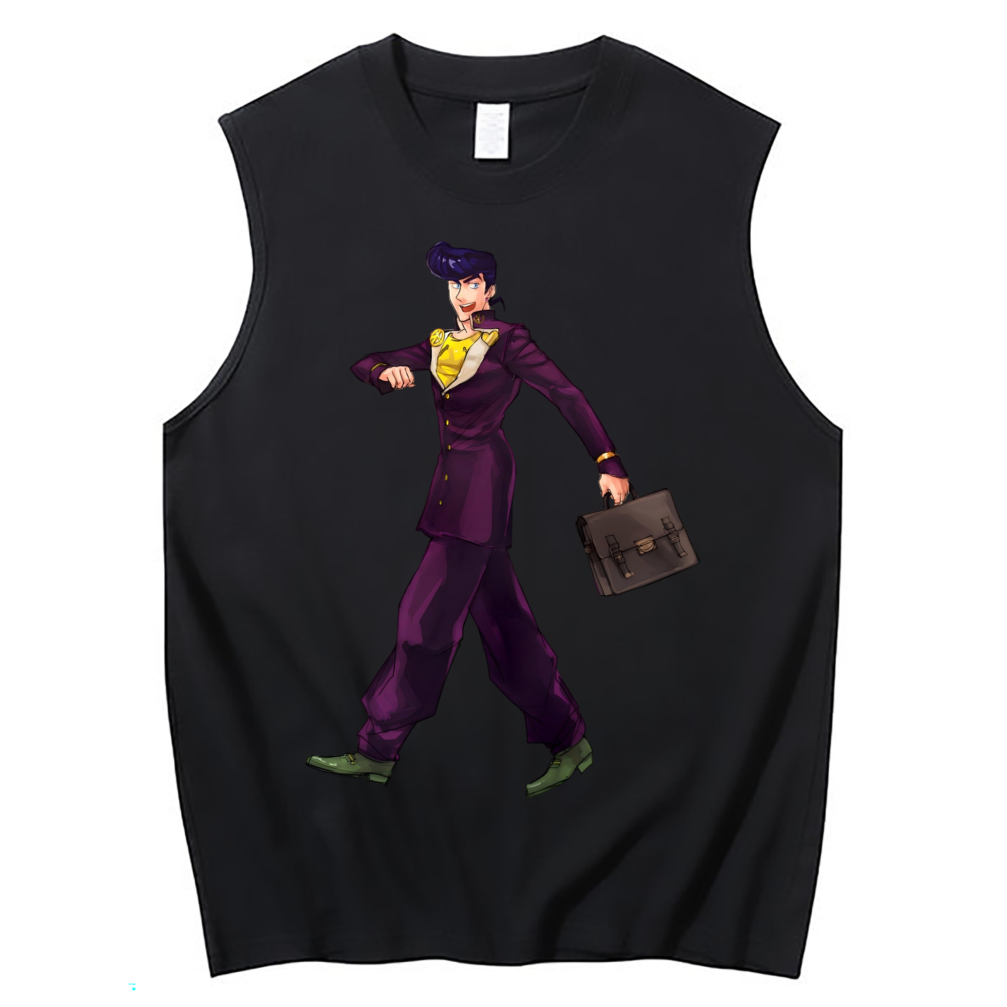 （画像用） ジョジョの奇妙な冒険 ひがしかた じょうすけ JoJo's Bizarre Adventure Higashikata Josuke コットン100％タンクトップ（フロントプリント）