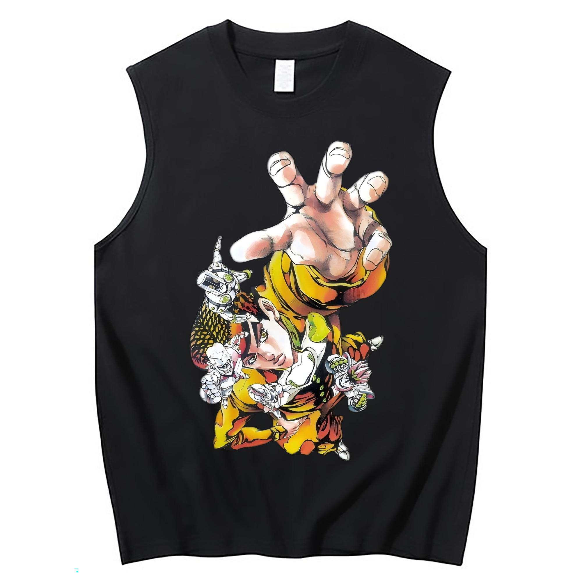 （画像用） ジョジョの奇妙な冒険 ひがしかた じょうすけ JoJo's Bizarre Adventure Higashikata Josuke コットン100％タンクトップ（フロントプリント）