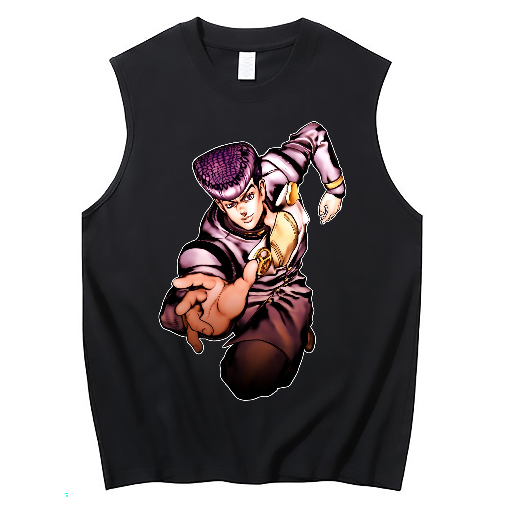 （画像用） ジョジョの奇妙な冒険 ひがしかた じょうすけ JoJo's Bizarre Adventure Higashikata Josuke コットン100％タンクトップ（フロントプリント）