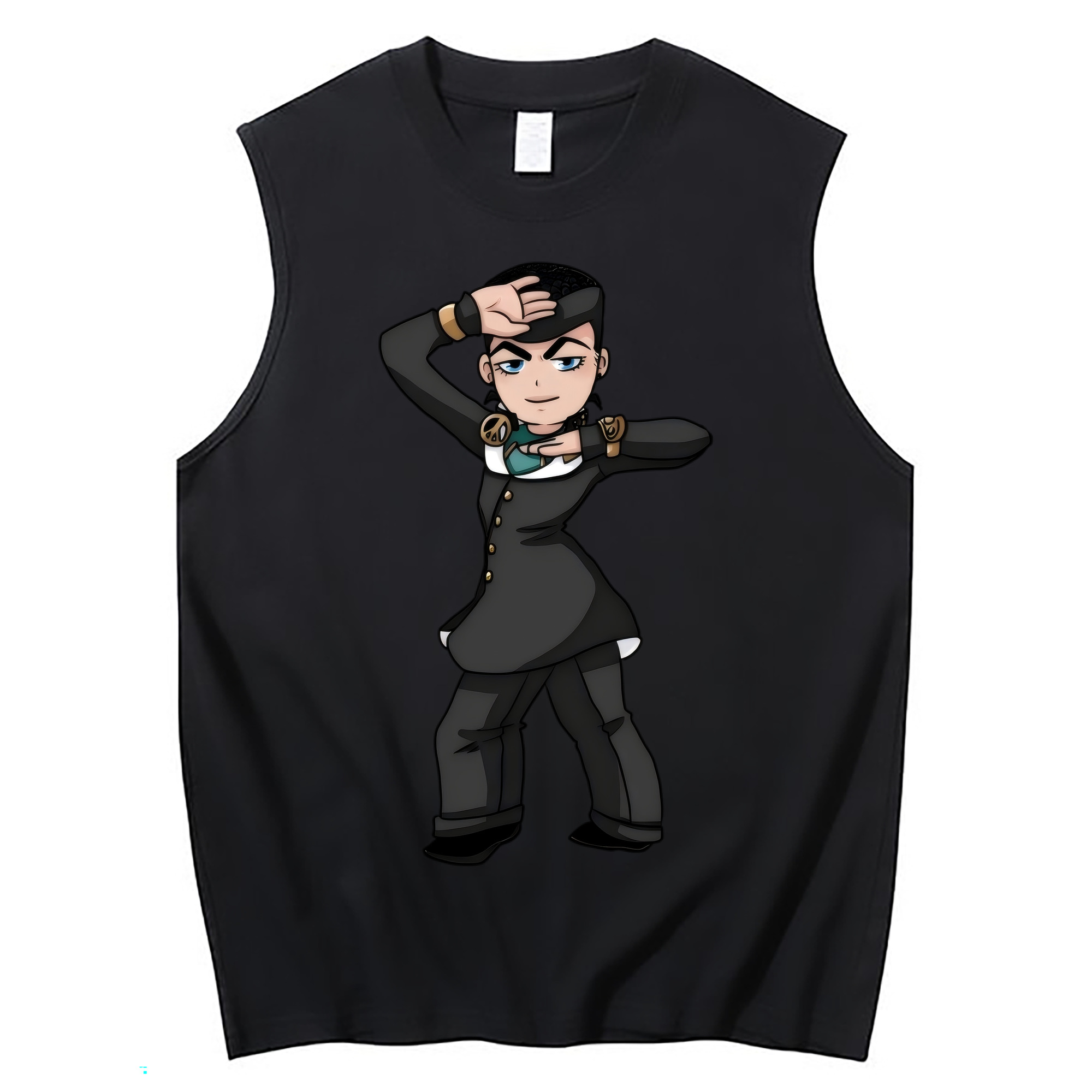 （画像用） ジョジョの奇妙な冒険 ひがしかた じょうすけ JoJo's Bizarre Adventure Higashikata Josuke コットン100％タンクトップ（フロントプリント）
