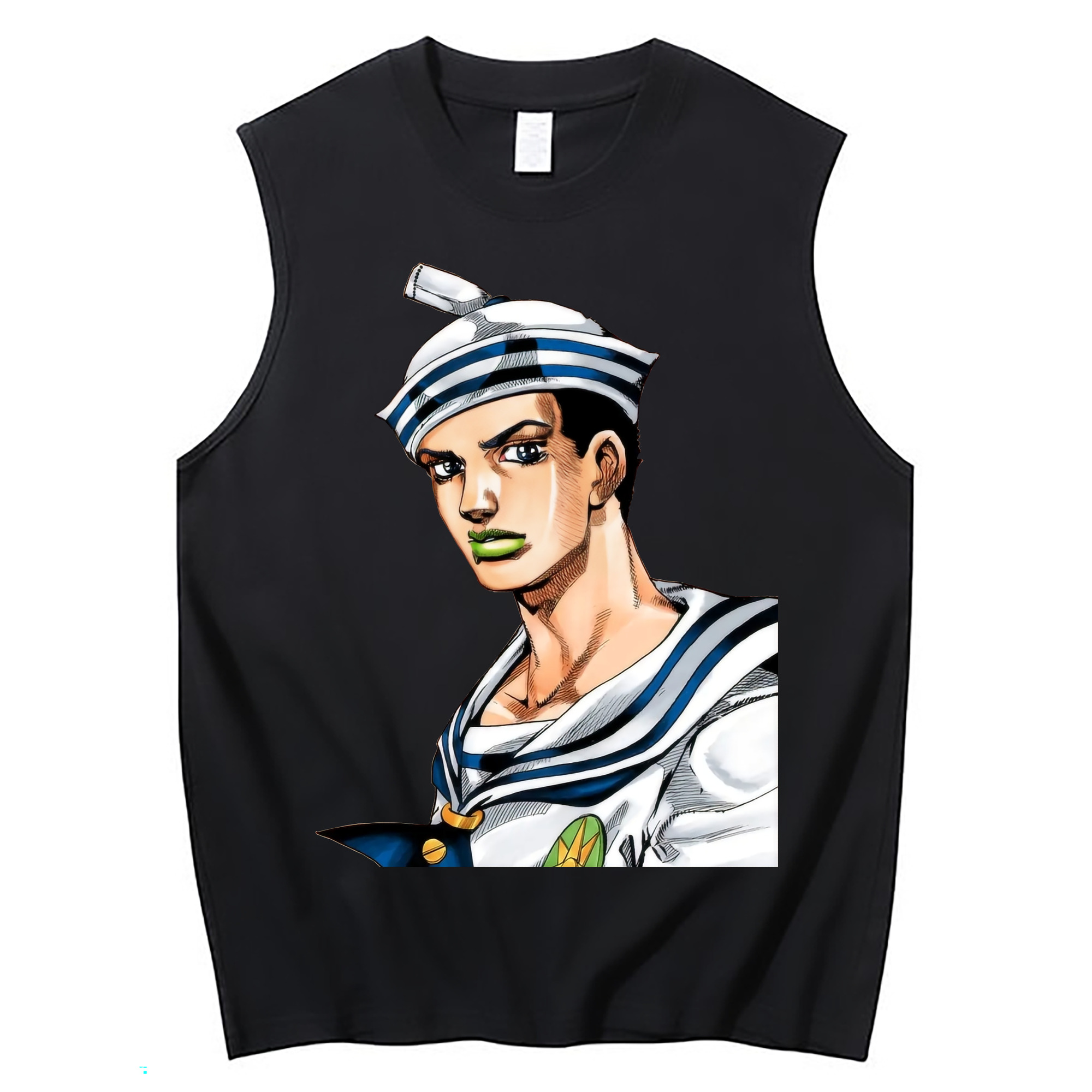 （画像用） ジョジョの奇妙な冒険 東方定助 JoJo's Bizarre Adventure Higashikata Josuke コットン100％タンクトップ（フロントプリント）