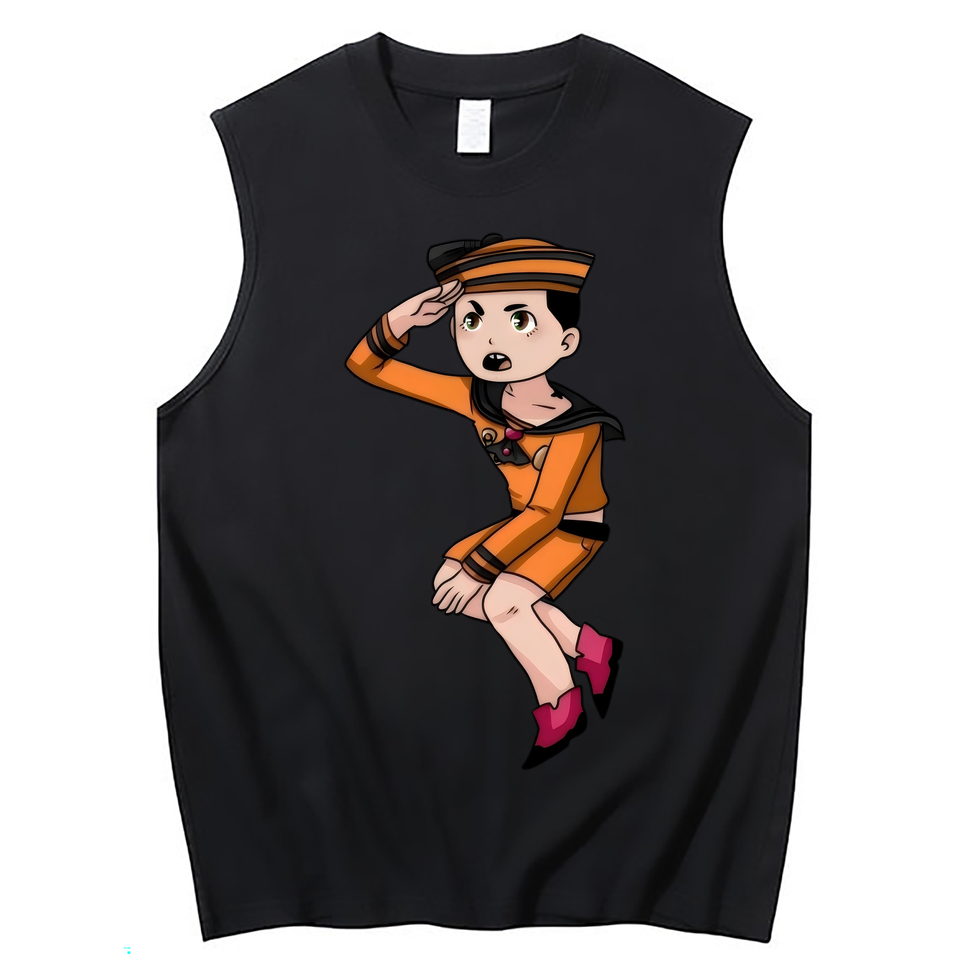 （画像用） ジョジョの奇妙な冒険 東方定助 JoJo's Bizarre Adventure Higashikata Josuke コットン100％タンクトップ（フロントプリント）
