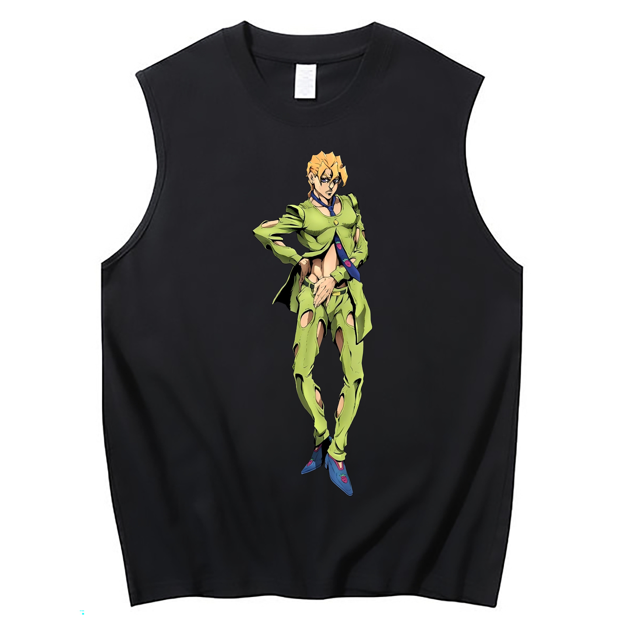 （画像用） ジョジョの奇妙な冒険 パンナコッタ?フー JoJo's Bizarre Adventure Pannacotta Fugo コットン100％タンクトップ（フロントプリント）
