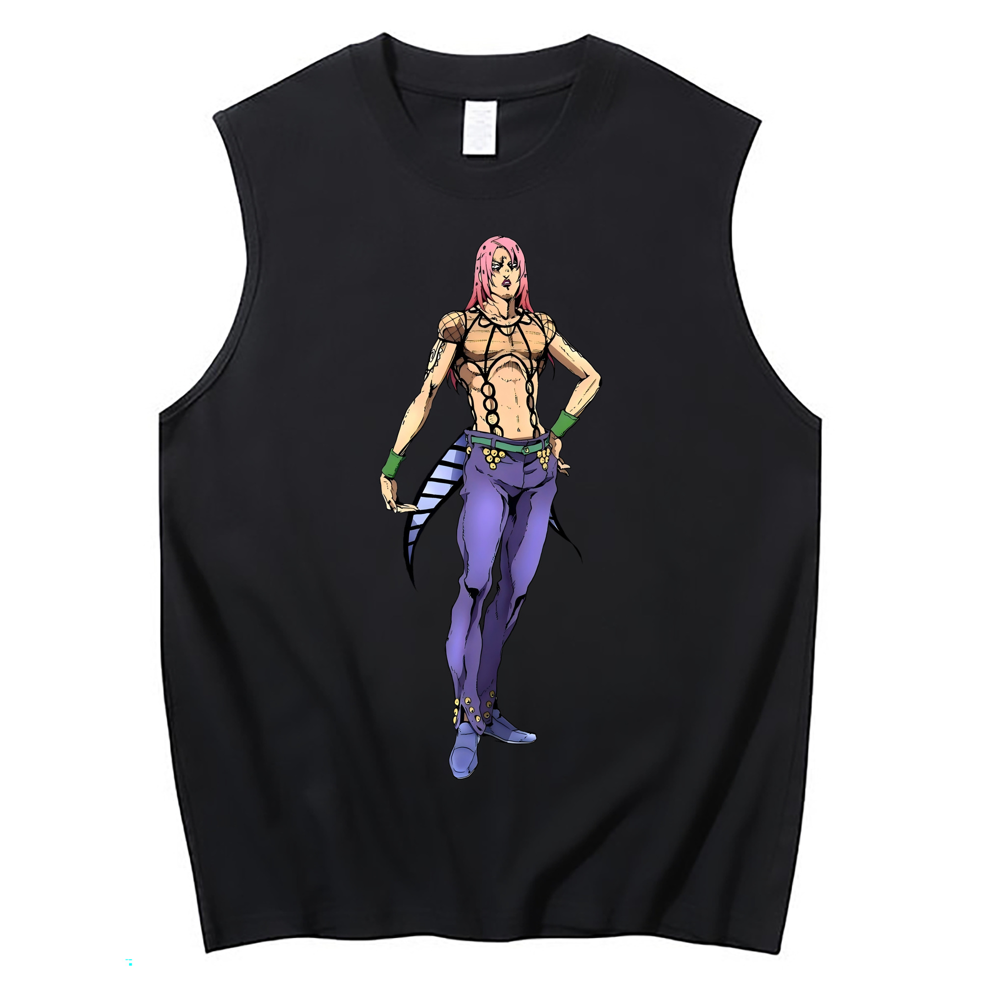 （画像用） ジョジョの奇妙な冒険 ビネガー?ドッピオ JoJo's Bizarre Adventure Vinegar Doppio コットン100％タンクトップ（フロントプリント）