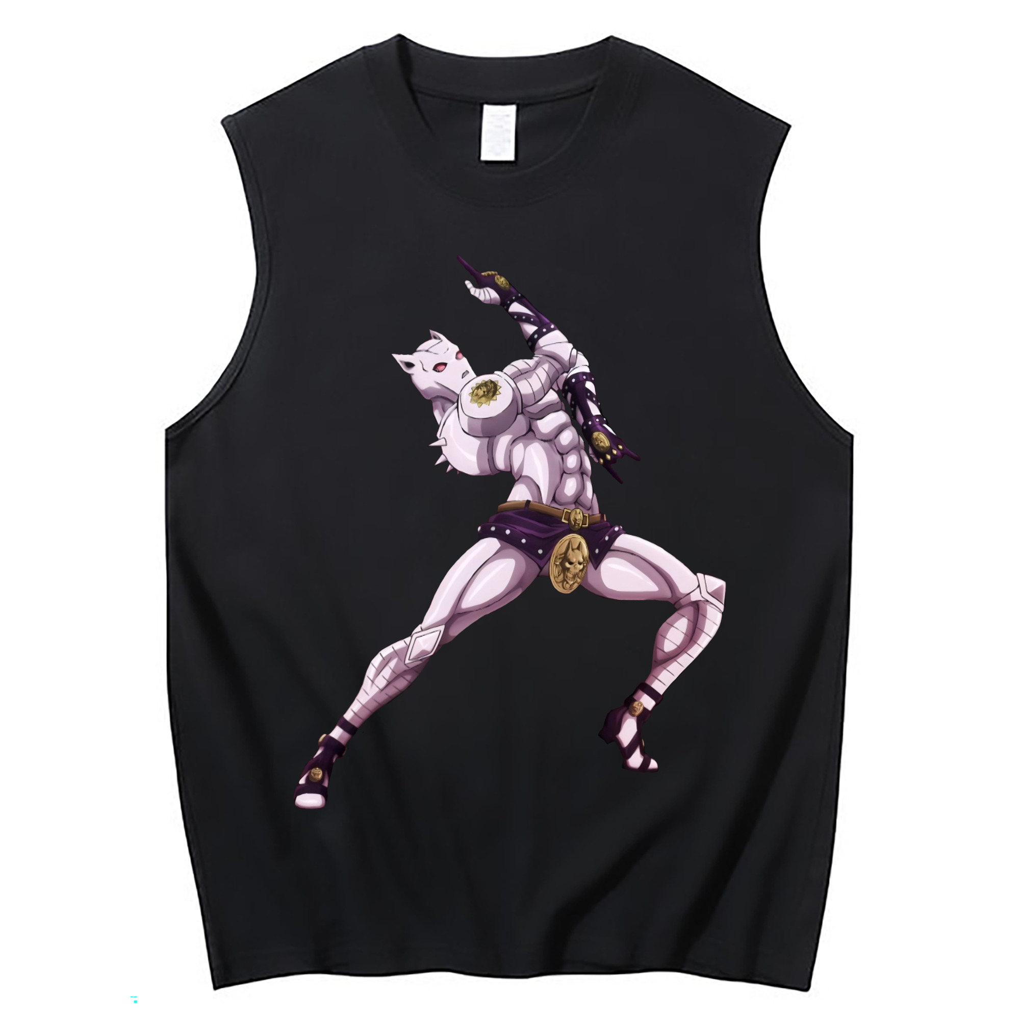 （画像用） ジョジョの奇妙な冒険 きら よしかげ JoJo's Bizarre Adventure Kira Yoshikage コットン100％タンクトップ（フロントプリント）