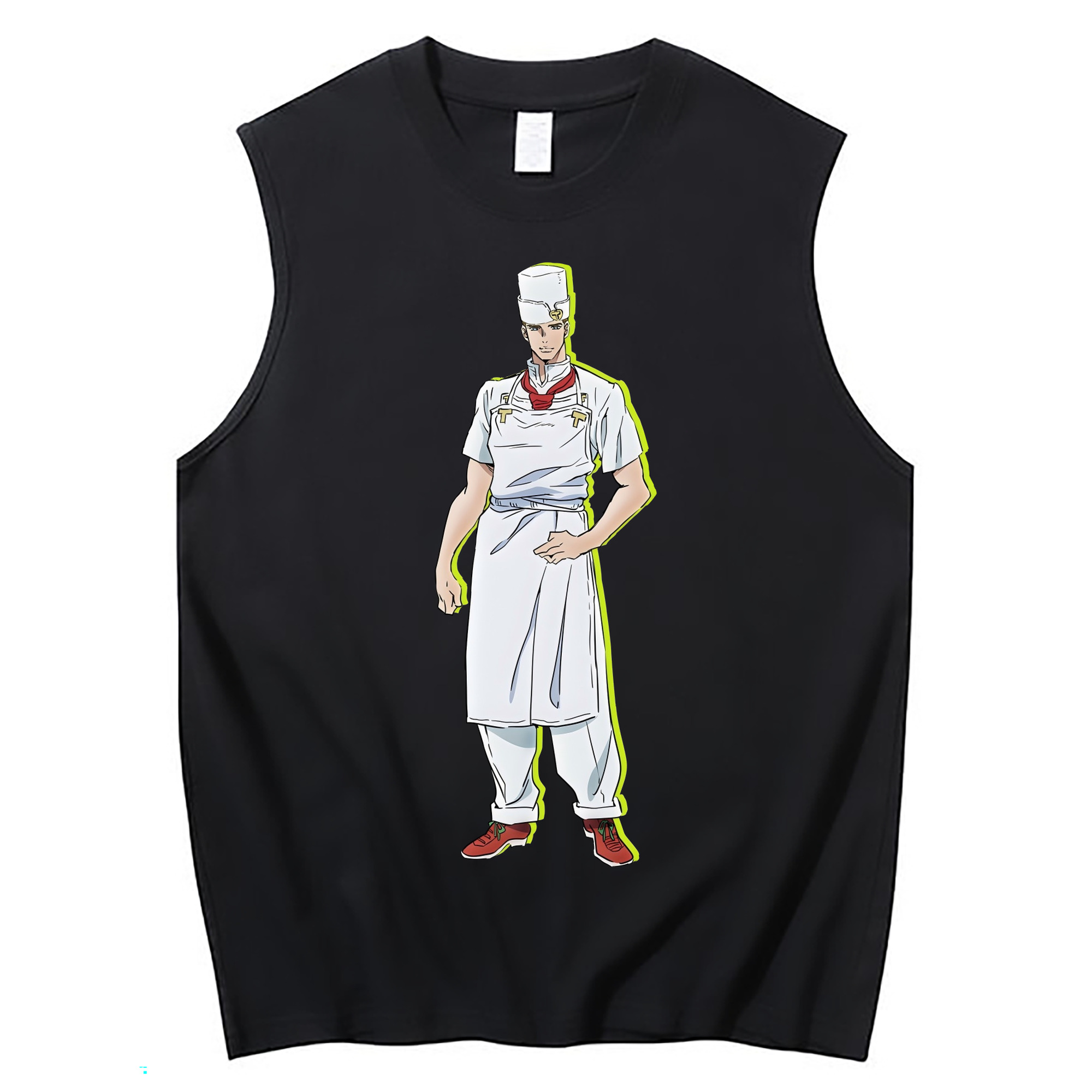 （画像用） ジョジョの奇妙な冒険 Tonio Trussardi JoJo's Bizarre Adventure トニオ?トラッサルディ コットン100％タンクトップ（フロントプリント）